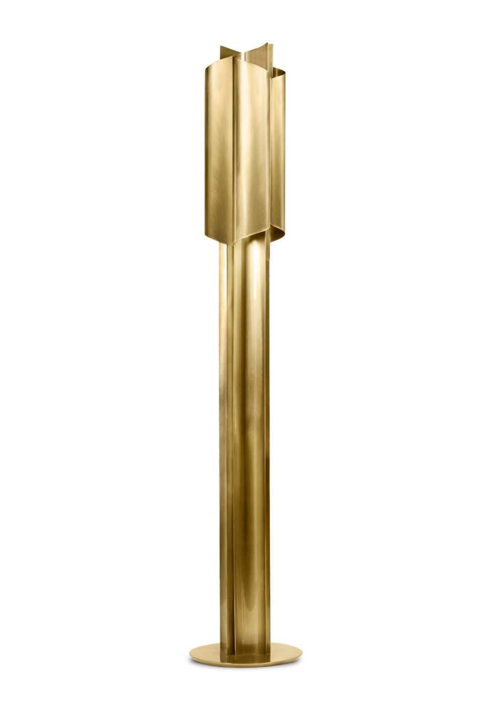 Floor Lamp in Polished Brass In New Condition For Sale In Saint-Ouen, FR