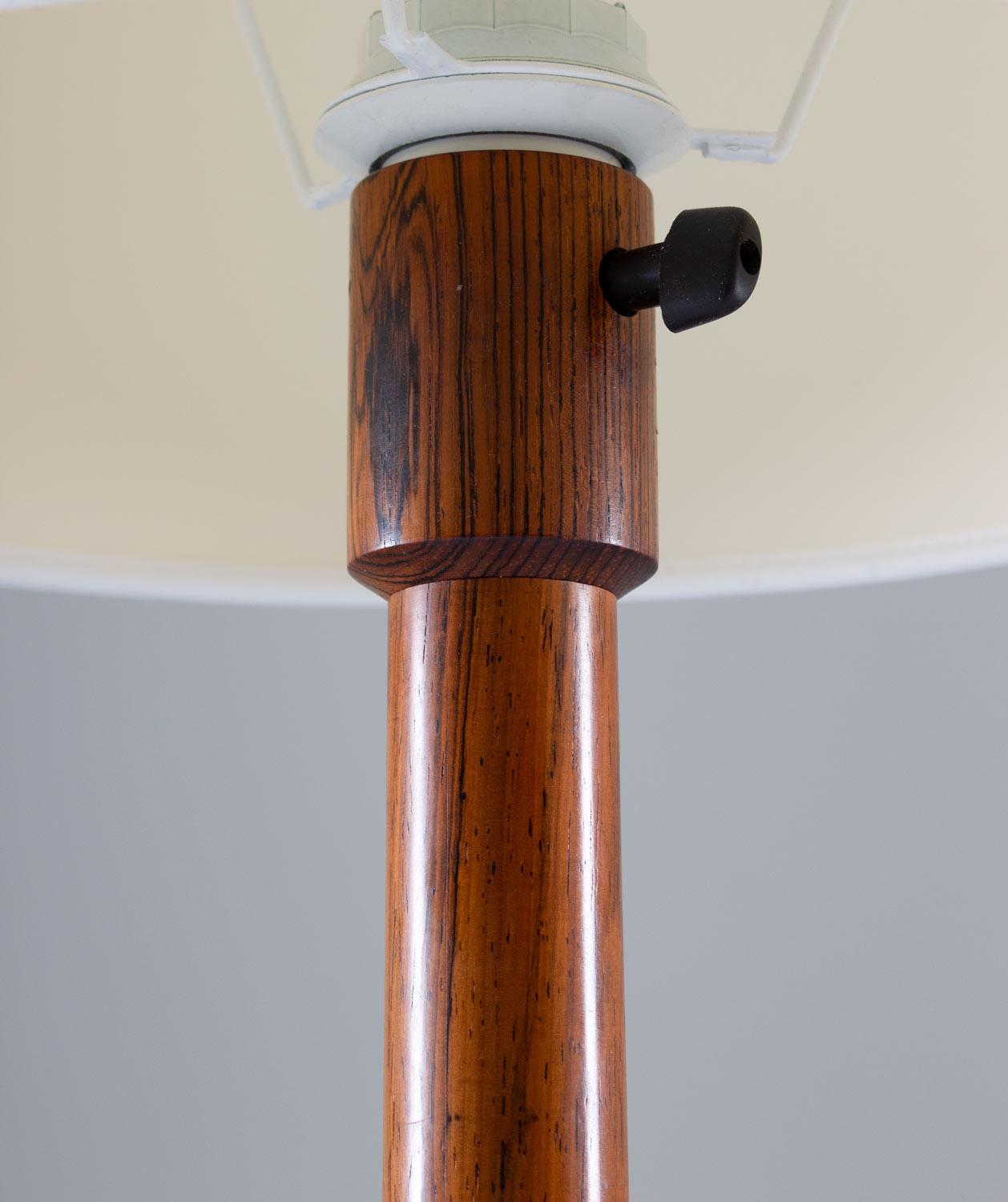 Mid-Century Modern Floor Lamp in Rosewood by Uno & Östen Kristiansson for Luxus, Sweden