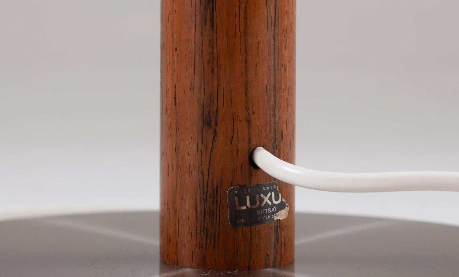 20th Century Floor Lamp in Rosewood by Uno & Östen Kristiansson for Luxus, Sweden