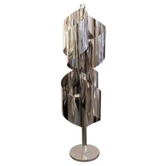 Floor Lamp in Shiny Stainless Steel, Italy, circa 1970