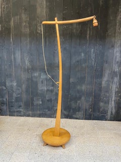 Floor lamp in solid cherry and cherry veneer circa 1950/1960