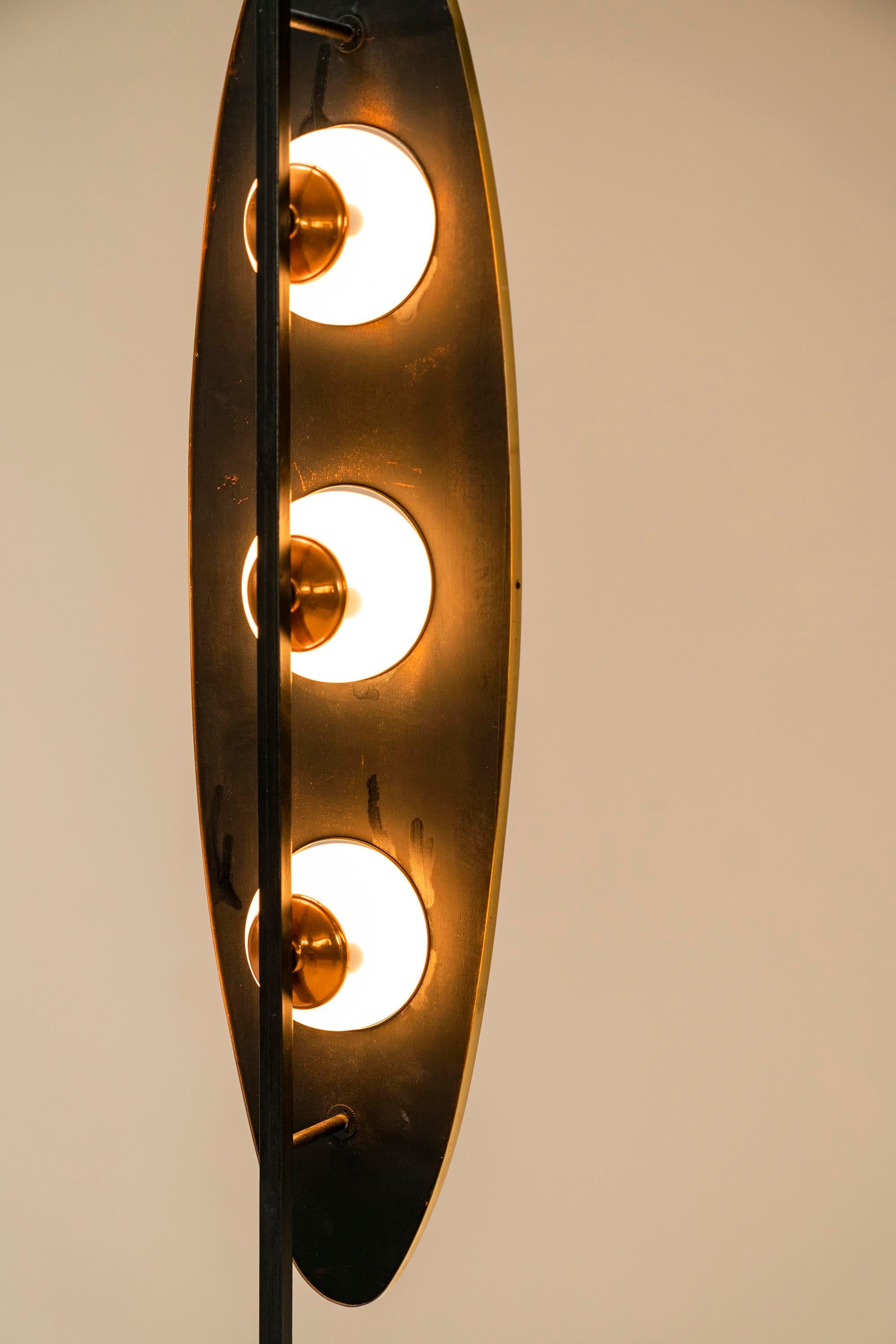 Floor Lamp in Teak and Brass in the Style of Goffredo Reggiani, Italy, 1970s 6