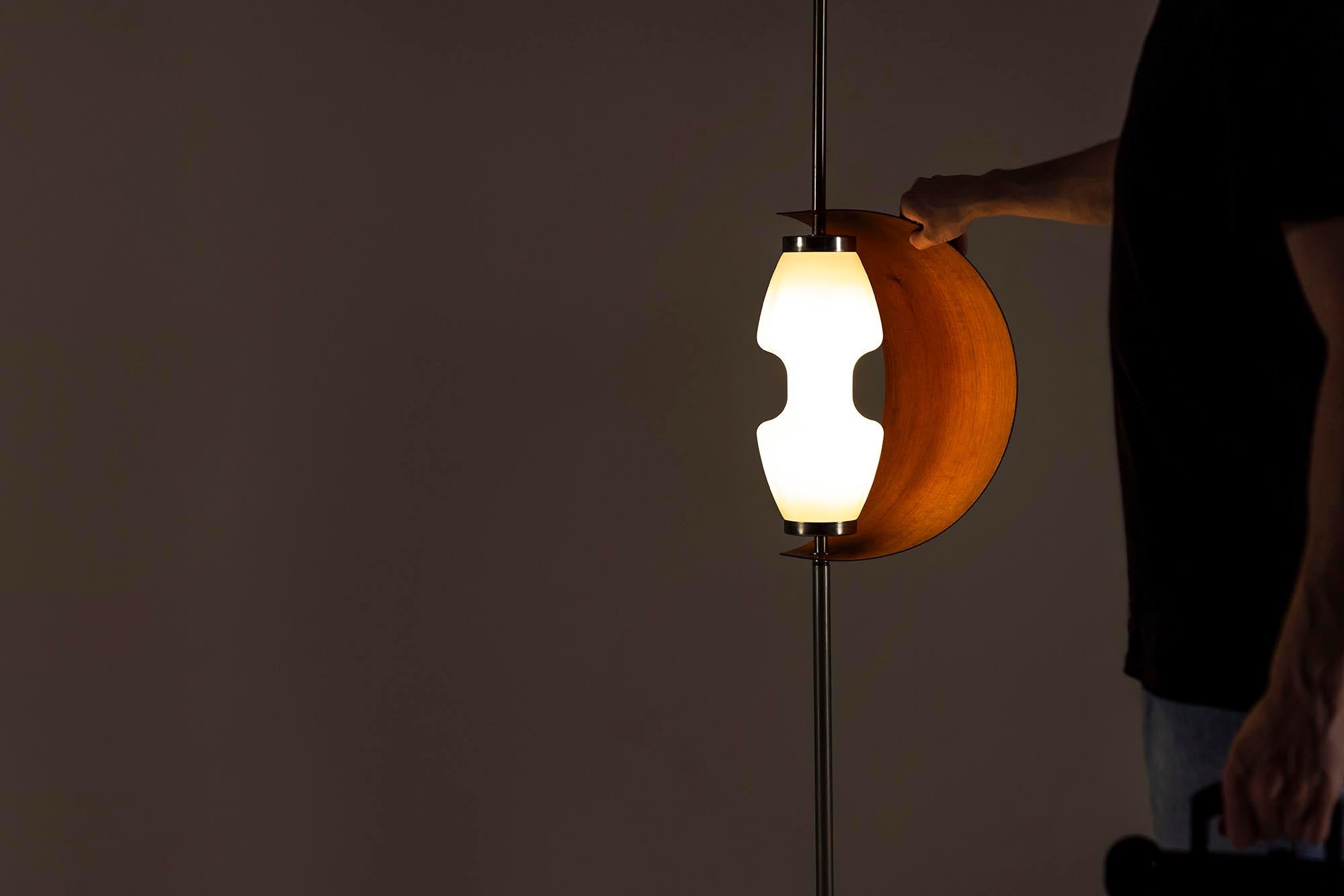 Floor Lamp in Teak and Marble in the style of Goffredo Reggiani, Italy 1970s 1
