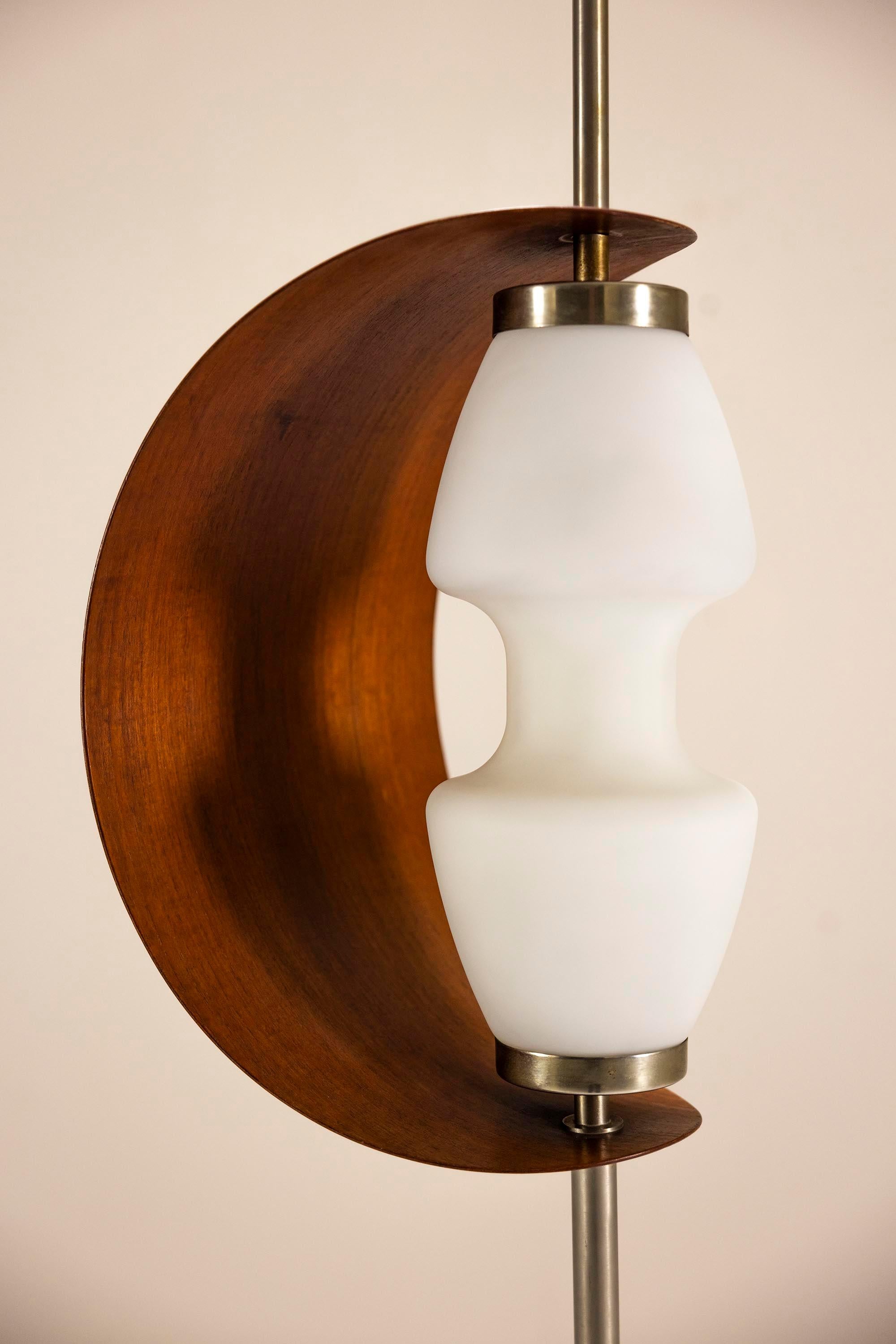 Floor Lamp in Teak and Marble in the style of Goffredo Reggiani, Italy 1970s 2