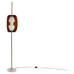 Floor Lamp in Teak and Marble in the style of Goffredo Reggiani, Italy 1970s