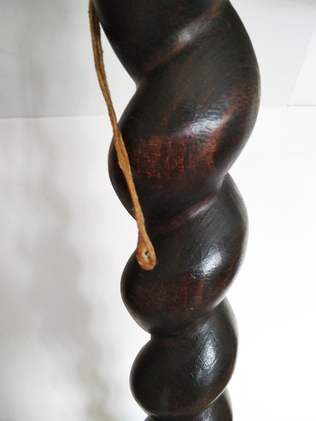 Flor  Lamp Wood  Barley Twist  Column, RE 19th Century, Arts and Crafts Spain For Sale 6