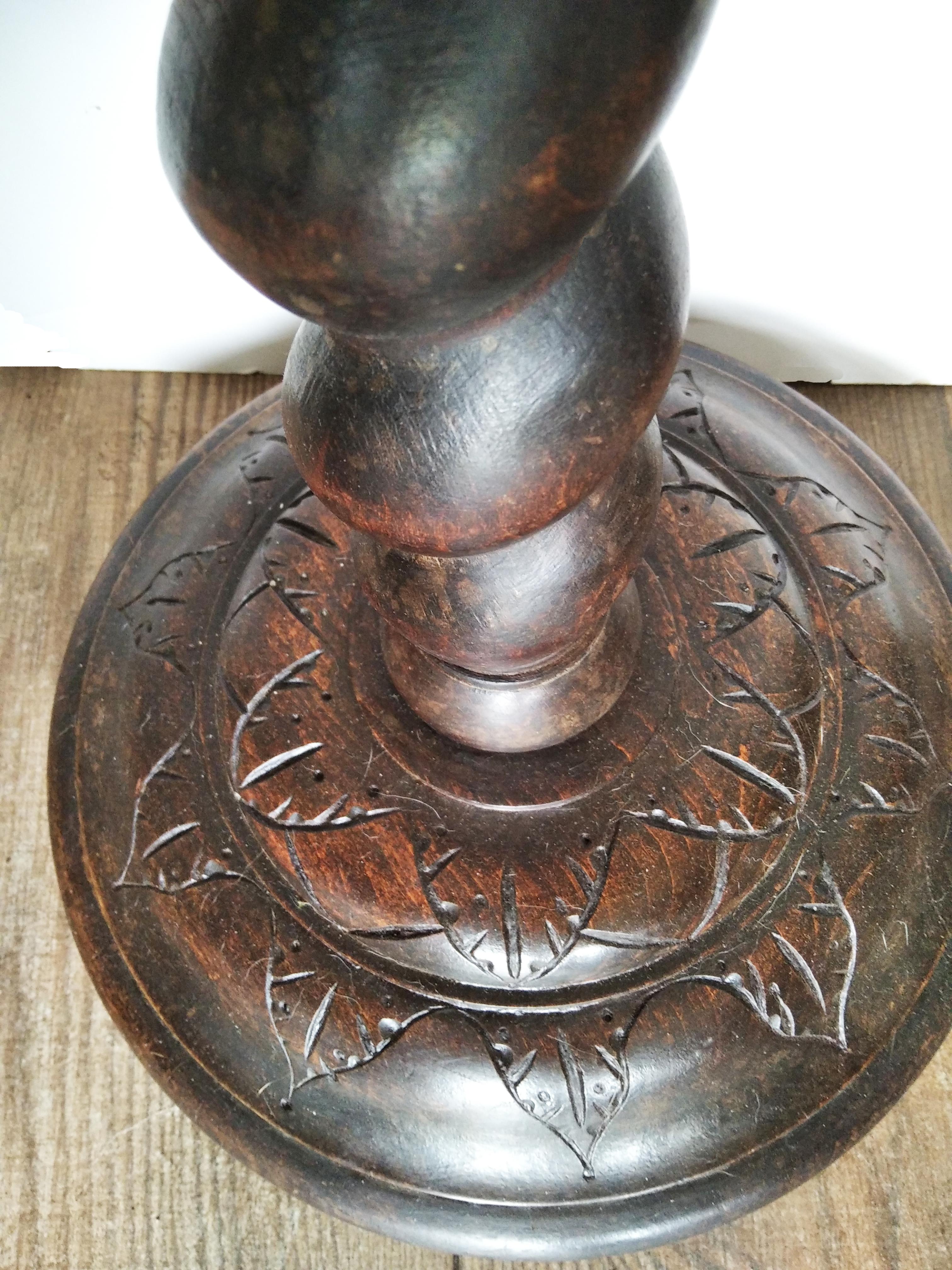 Piano  Lampada Wood  Orzo Twist  Colonna, RE XIX secolo, Arti e Mestieri Spagna in vendita 8