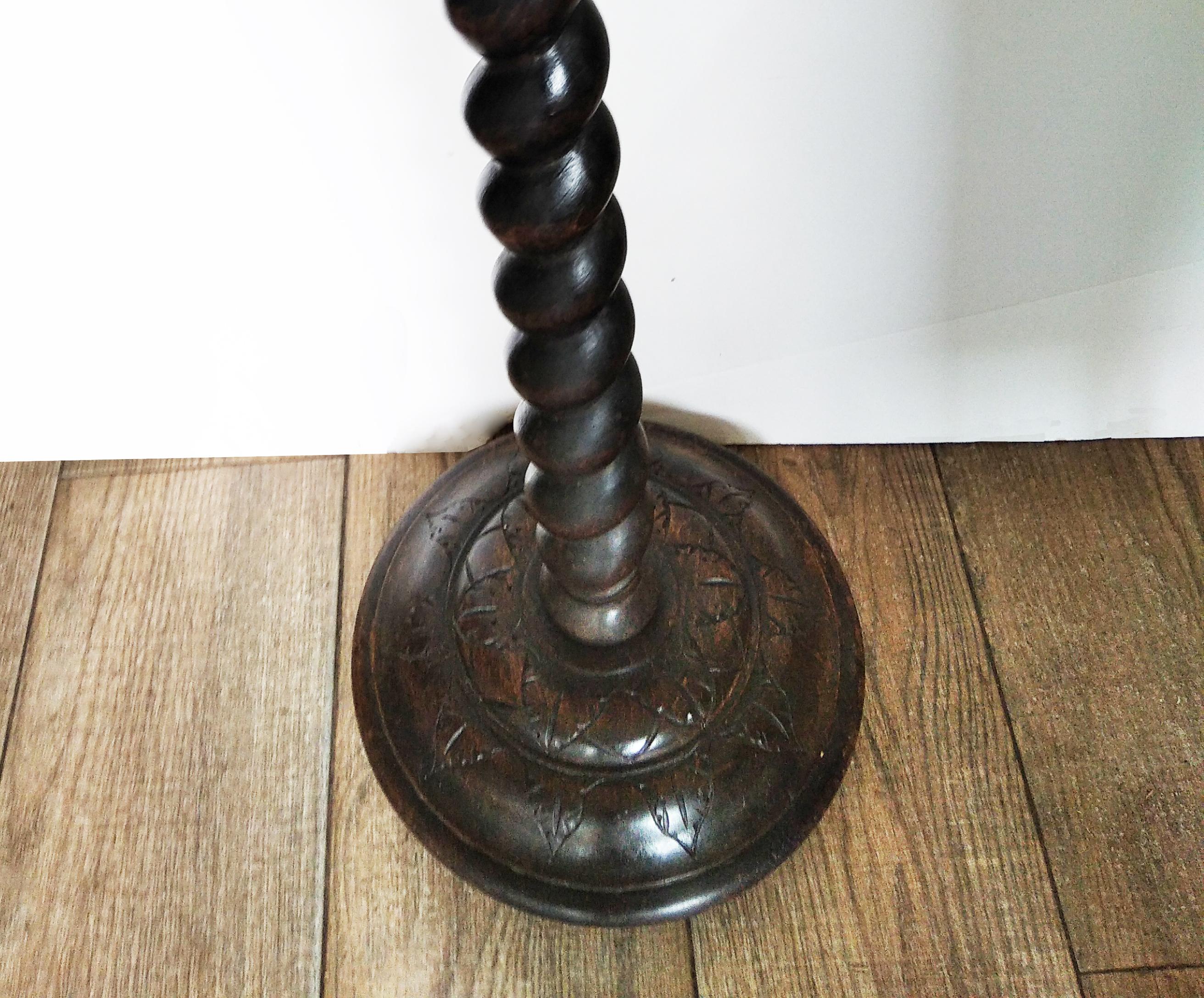 Flor  Lamp Wood  Barley Twist  Column, RE 19th Century, Arts and Crafts Spain 10