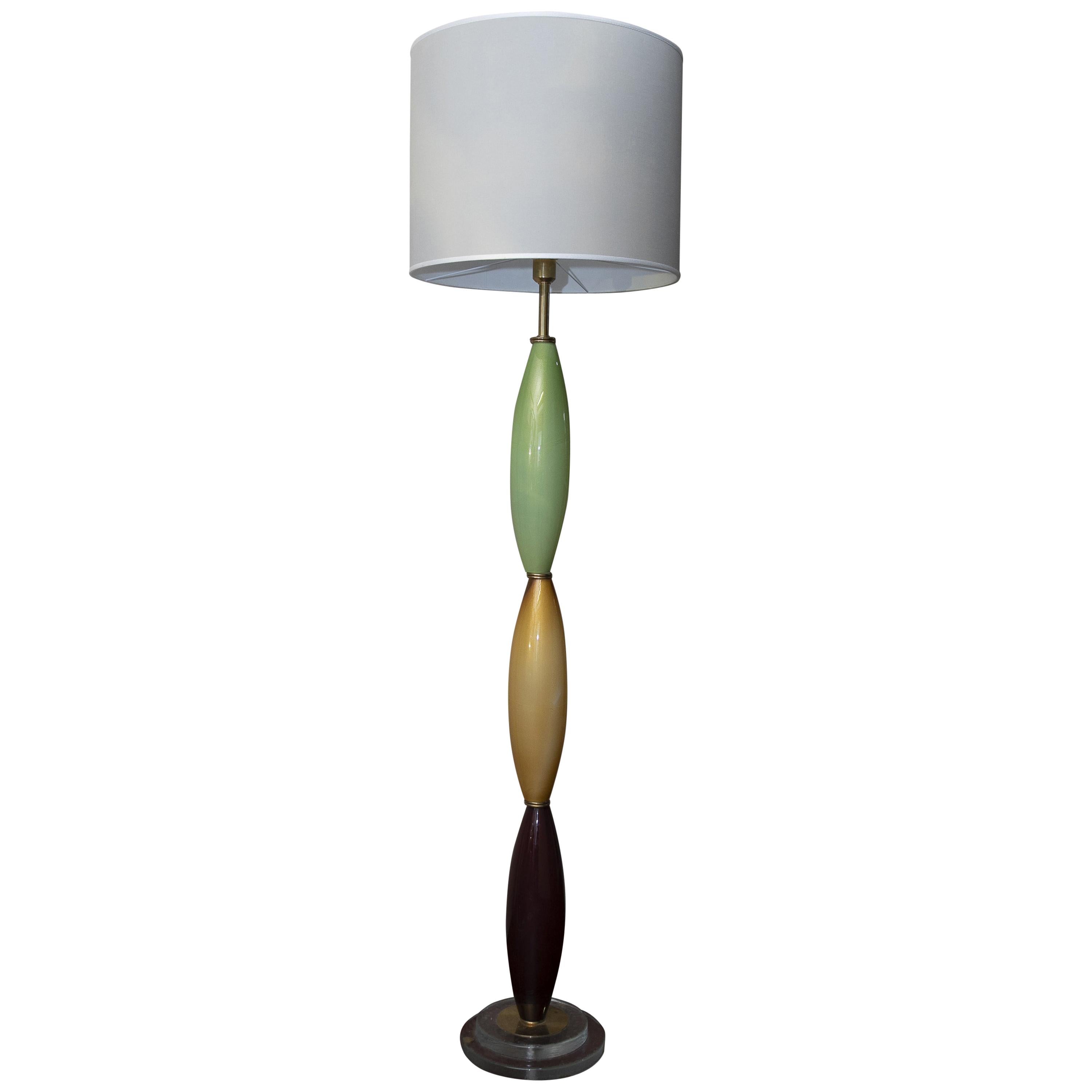 Floor Lamp in Venetian Glass, Handmade in Italy by Craftman, Recent Production