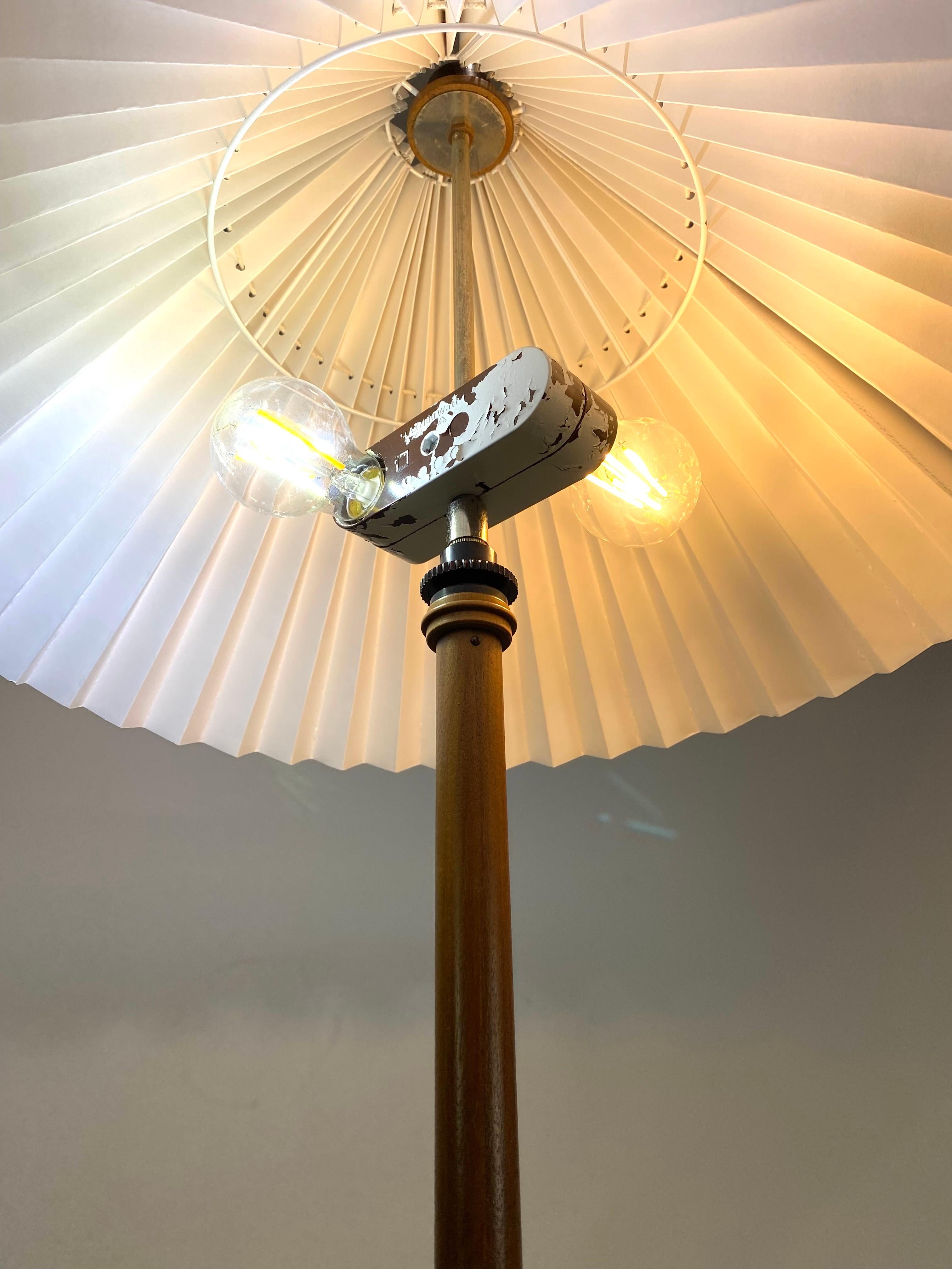 Floor Lamp in Walnut with Paper Shade, of Danish Design, 1960s 1