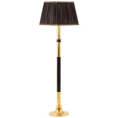 Floor Lamp in Wood and Gilt Brass, 1970s