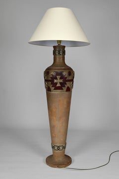 Floor Lamp Indian / Navajo / Native American Southwest Pottery Style, circa 1970