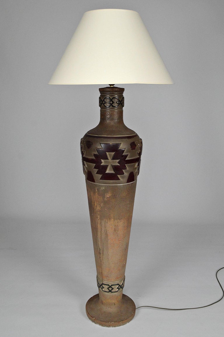 Floor Lamp Indian / Navajo / Native American Southwest Pottery Style