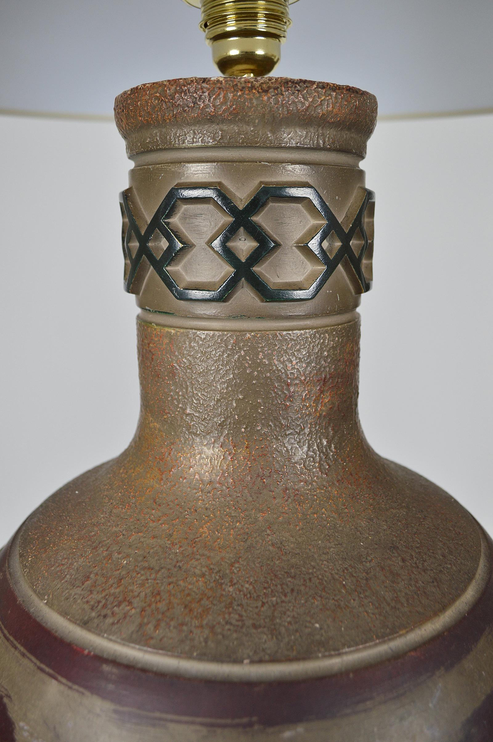 Floor Lamp Indian / Navajo / Native American Southwest Pottery Style, circa 1970 In Good Condition For Sale In L'Etang, FR