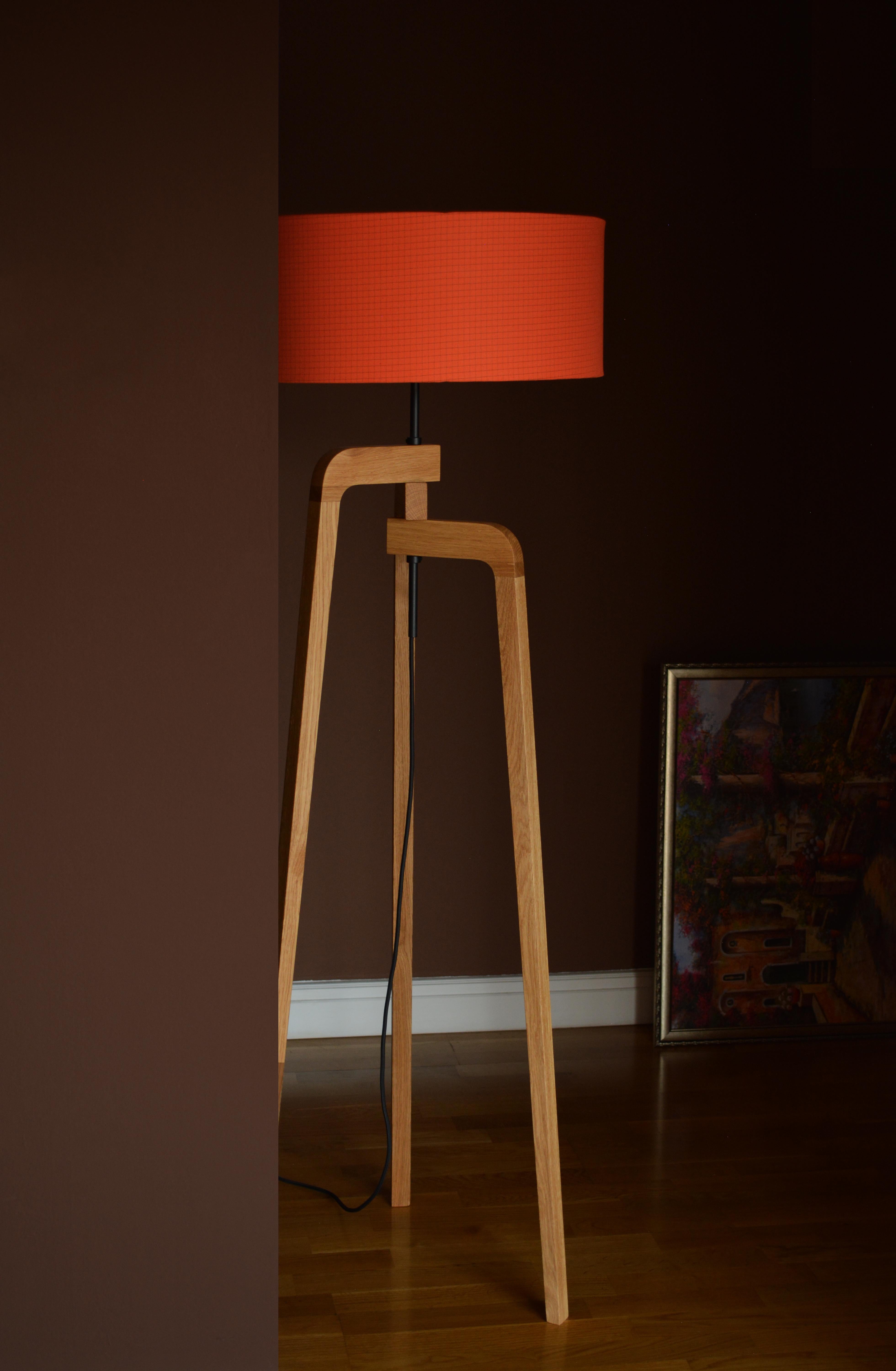 Macedonian Floor Lamp Iris Solid Wood For Sale