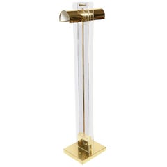 Floor Lamp, Italian Midcentury Floor Lamp, Brass and Lucite, Italy, circa 1960