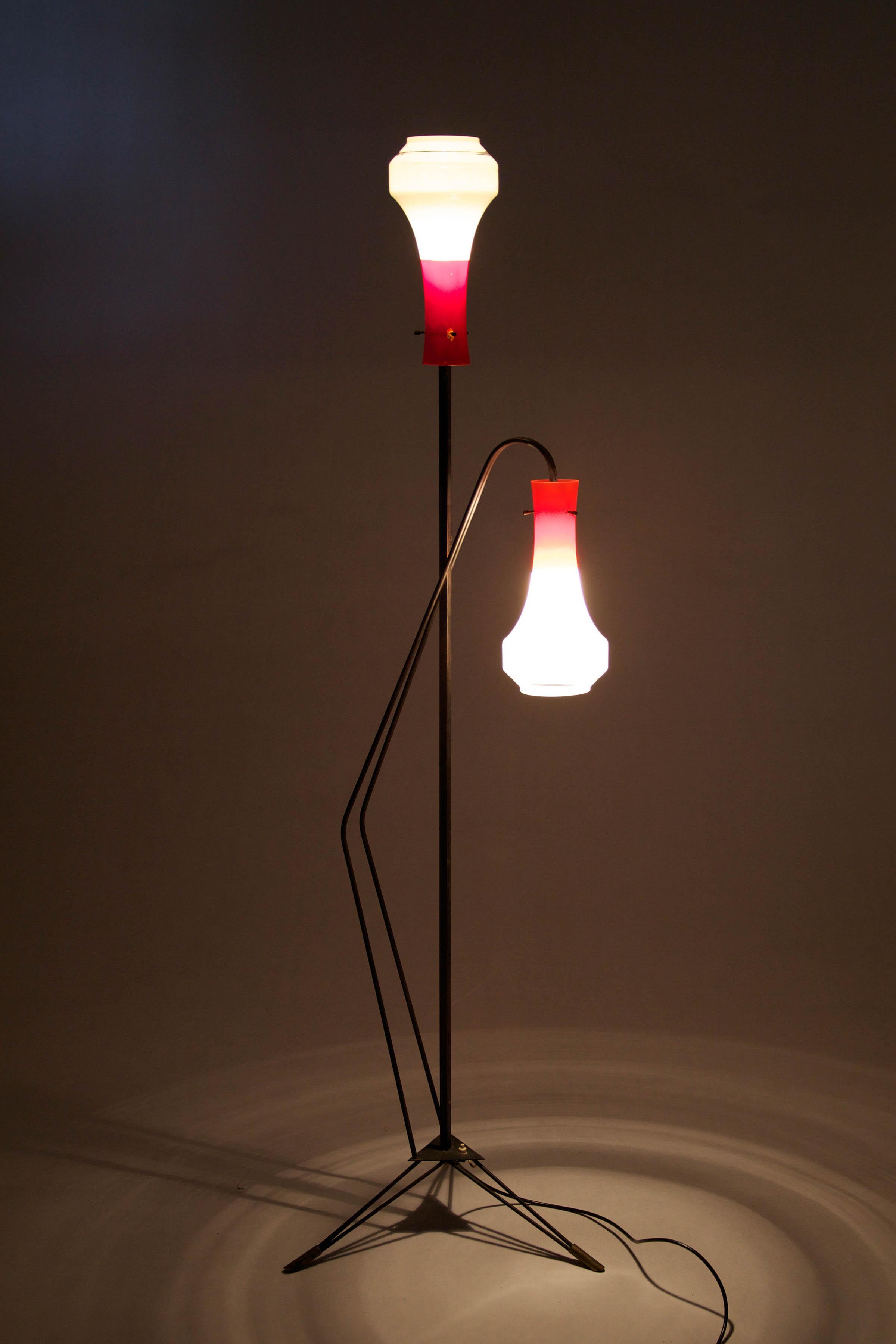 Lacquered Laguna Murano Italian Floor Lamp, 1950s For Sale