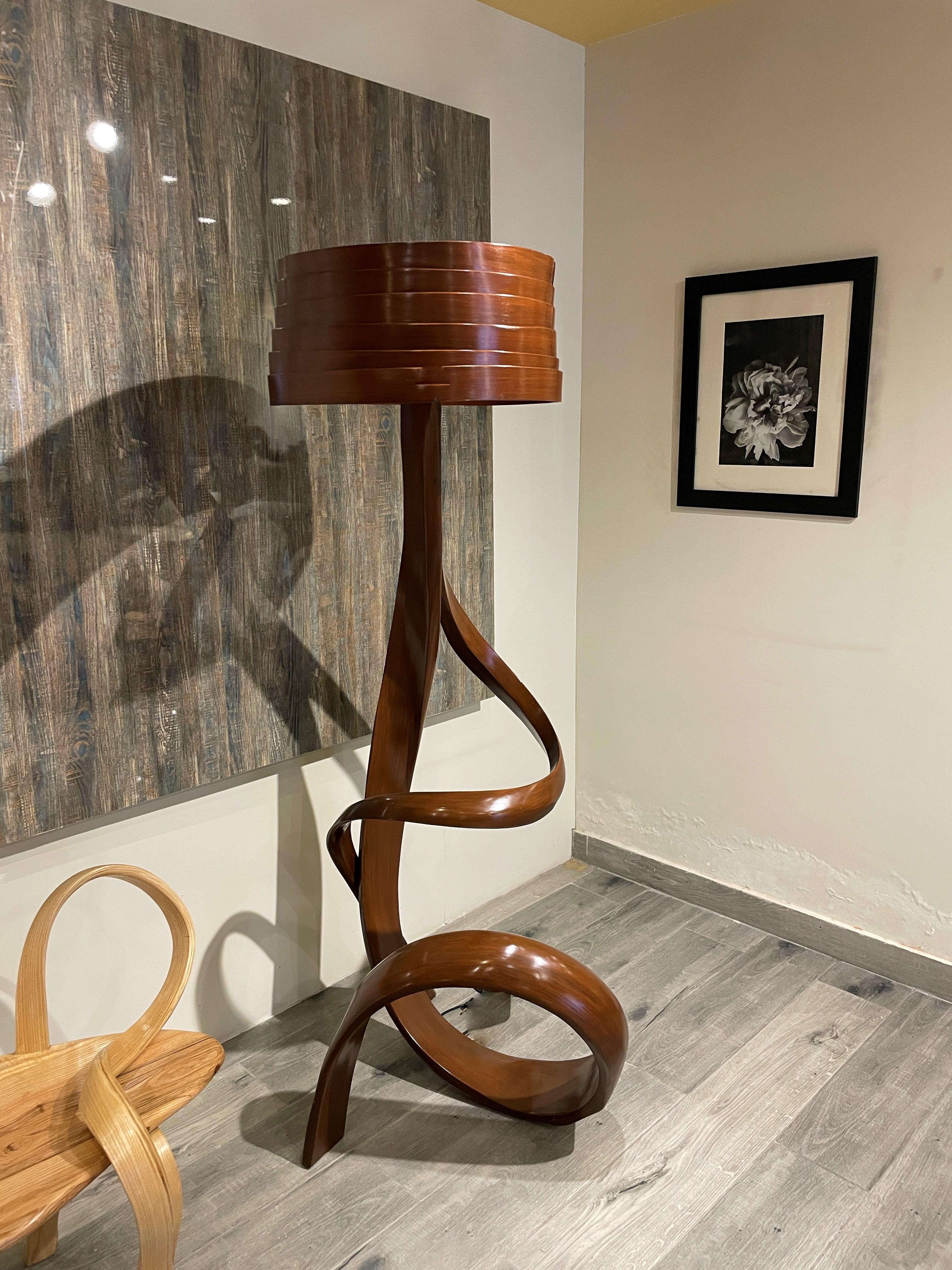 Floor Lamp No. 1 - Fluentum Series, in solid ash wood by Raka Studio In New Condition For Sale In Cape Girardeau, MO
