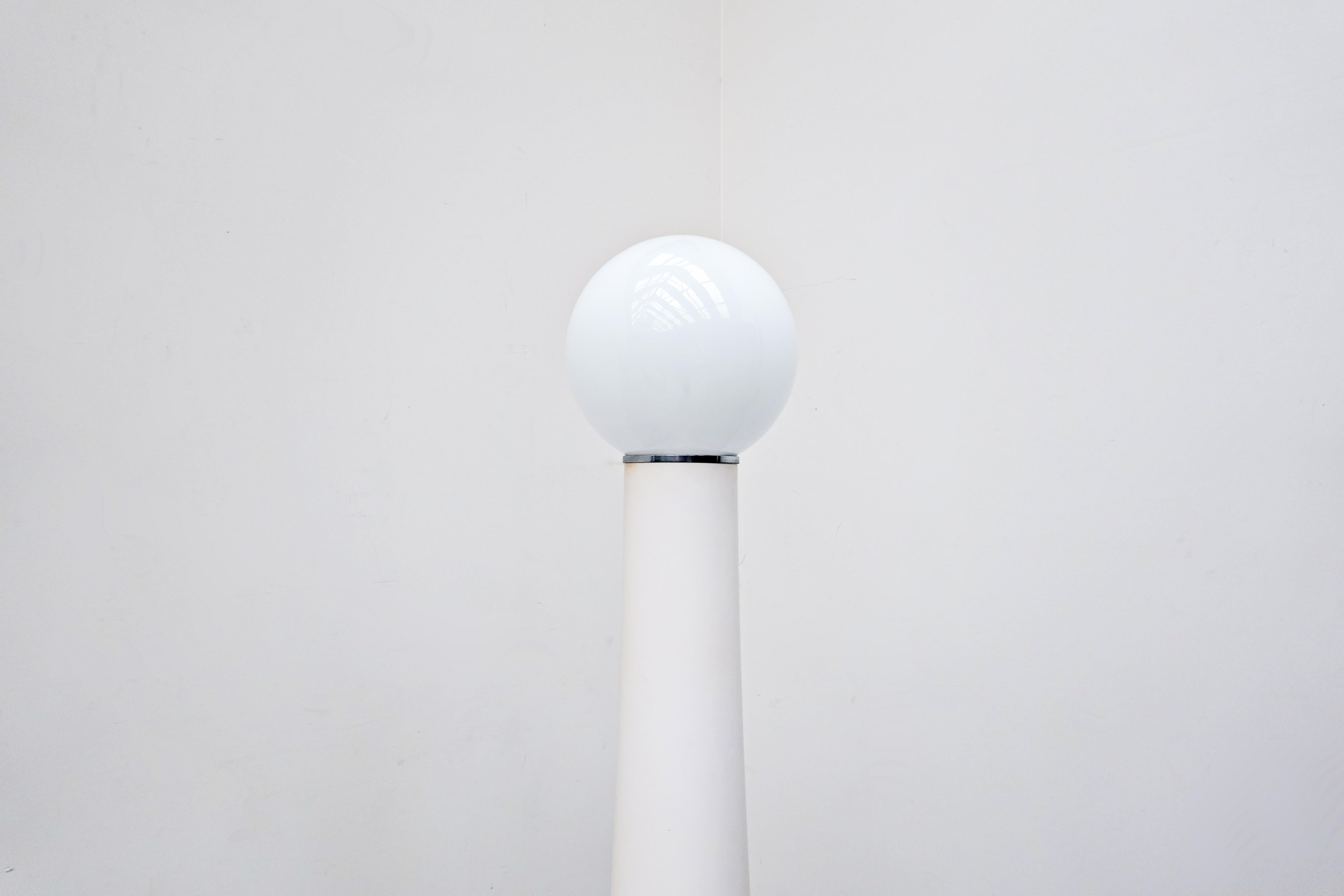 Opaline Glass Mid-Century Modern Floor Lamp 