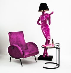 Floor Lamp "Lady" Vintage, Fucsia Colour, 1980s