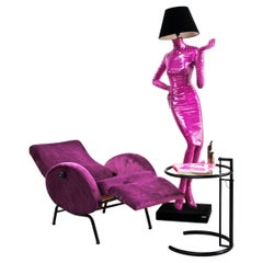 Floor Lamp "Lady" Vintage, Fucsia Colour, 1980s