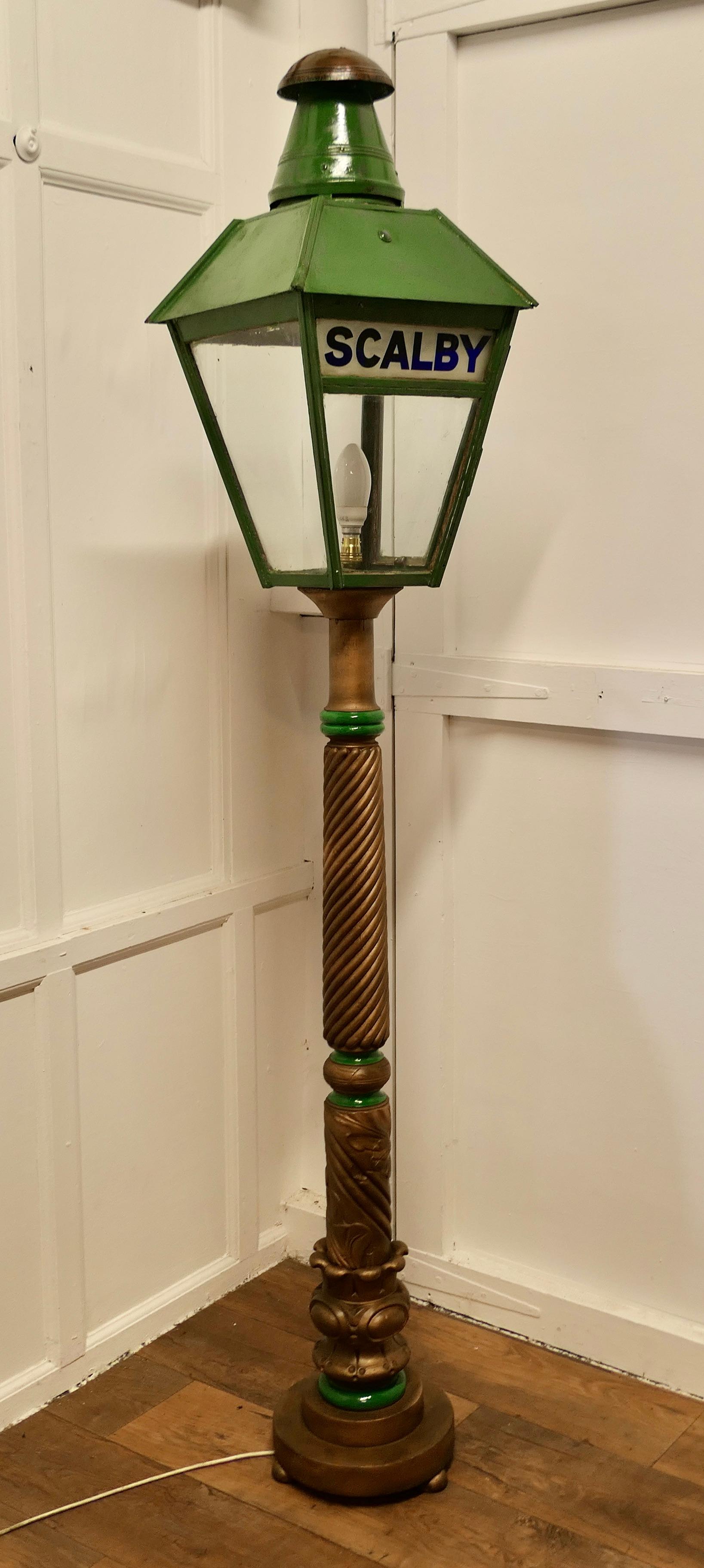 Floor Lamp Lantern from Scalby Station N.E.R. set on a Column    For Sale 1