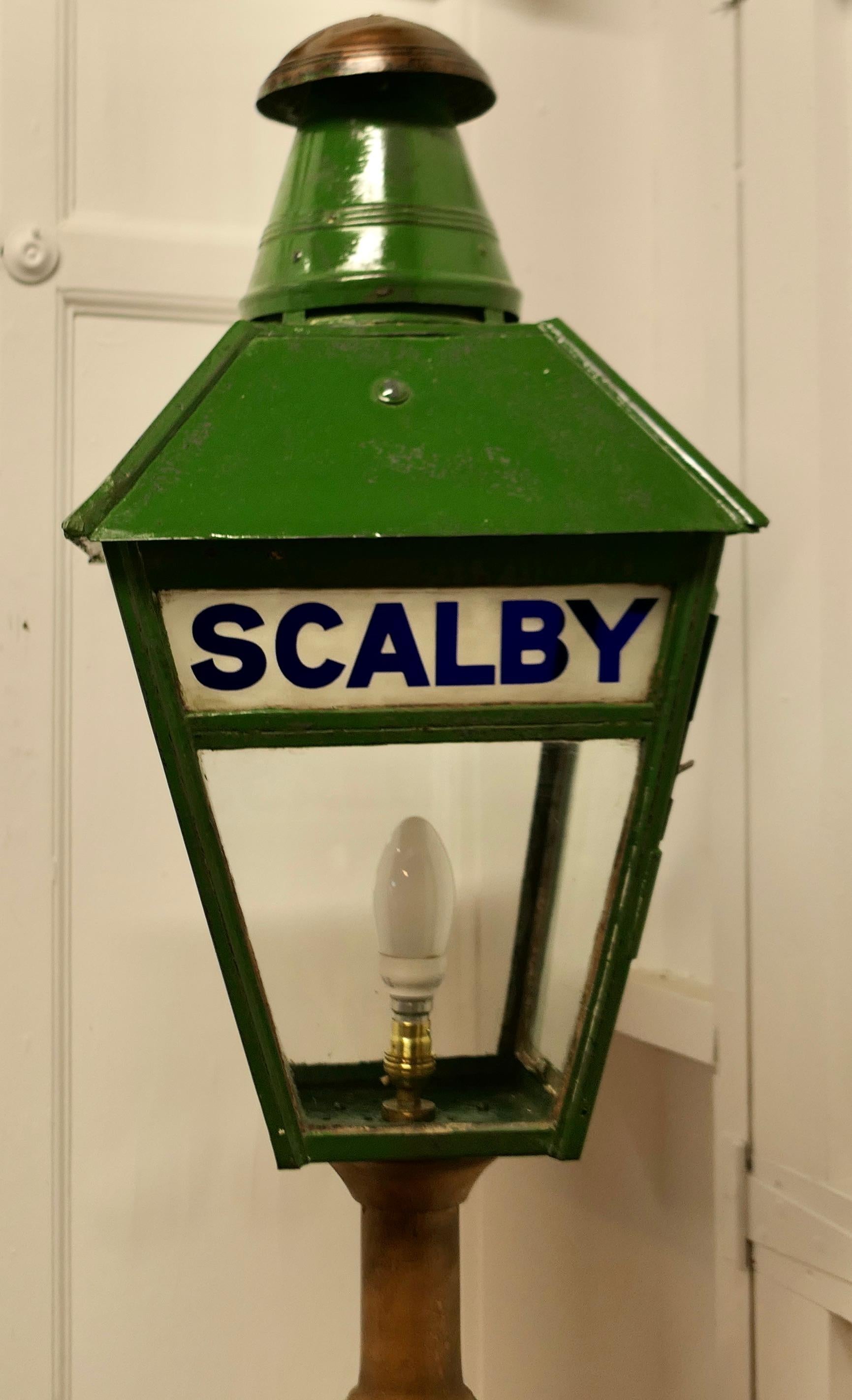 Floor Lamp Lantern from Scalby Station N.E.R. set on a Column    For Sale 2