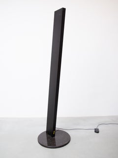 Lampadaire Grand lampadaire en métal plaqué noir, années 1980 par Poltrona Frau