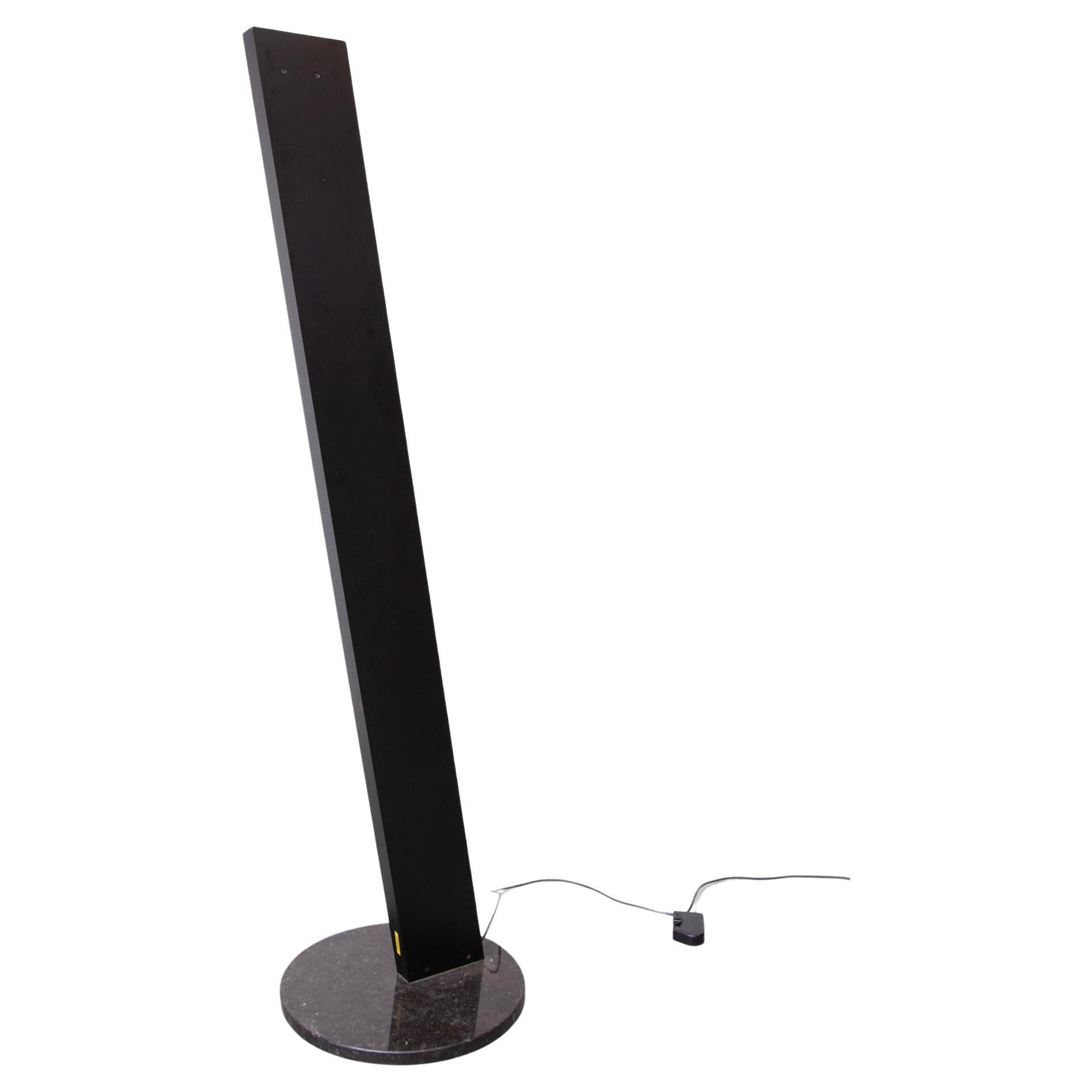 Floor Lamp Large Black-Plated Metal Uplighter, 1980s by Poltrona Frau
