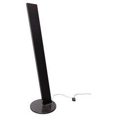 Floor Lamp Large Black-Plated Metal Uplighter, 1980s by Poltrona Frau