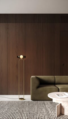 Sculptural Floor Lamp by Naama Hofman, Glass & Brass, 55.1 In