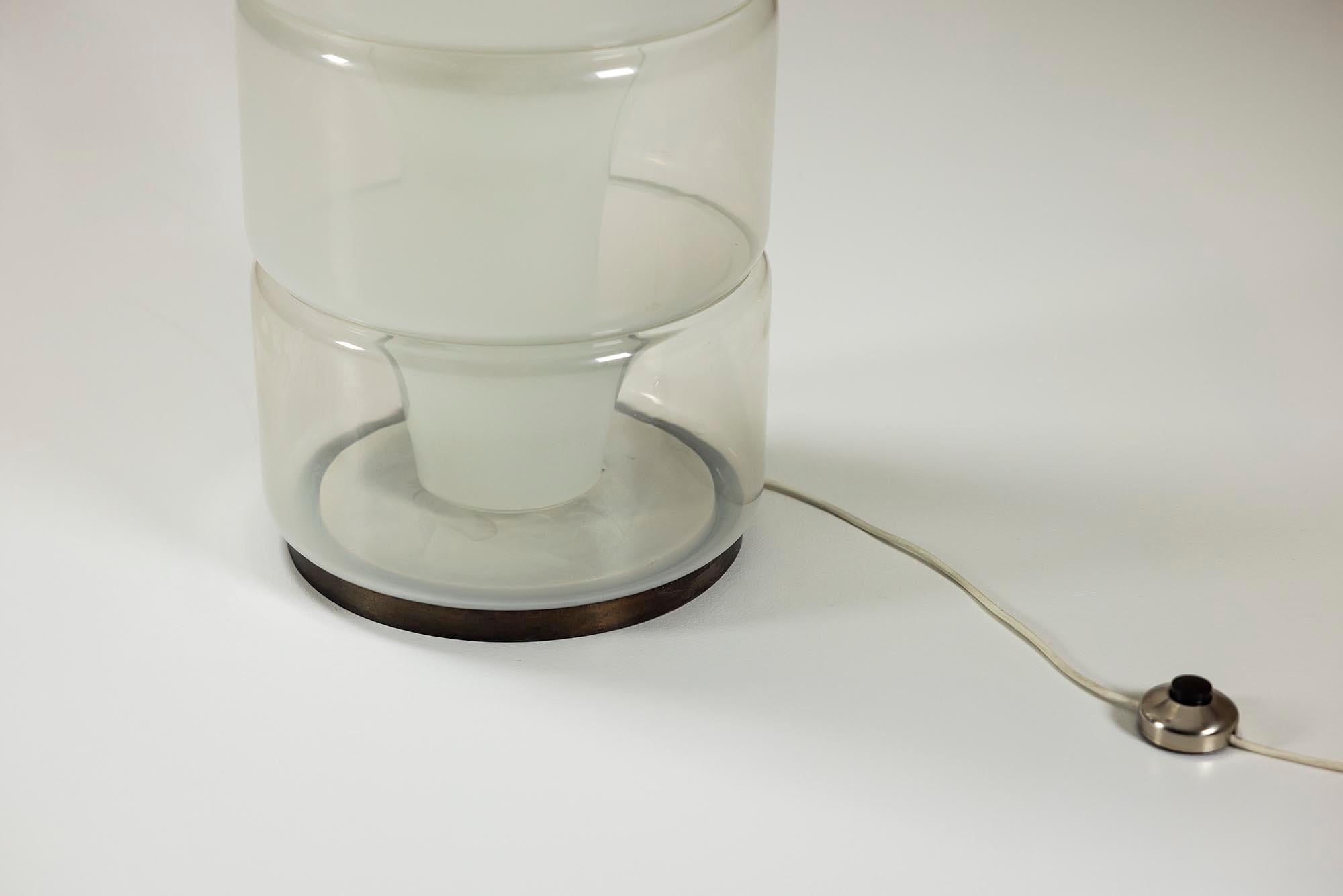 Late 20th Century Floor lamp LT 316 in White-shaded Glass by Carlo Nason for AV Mazzega
