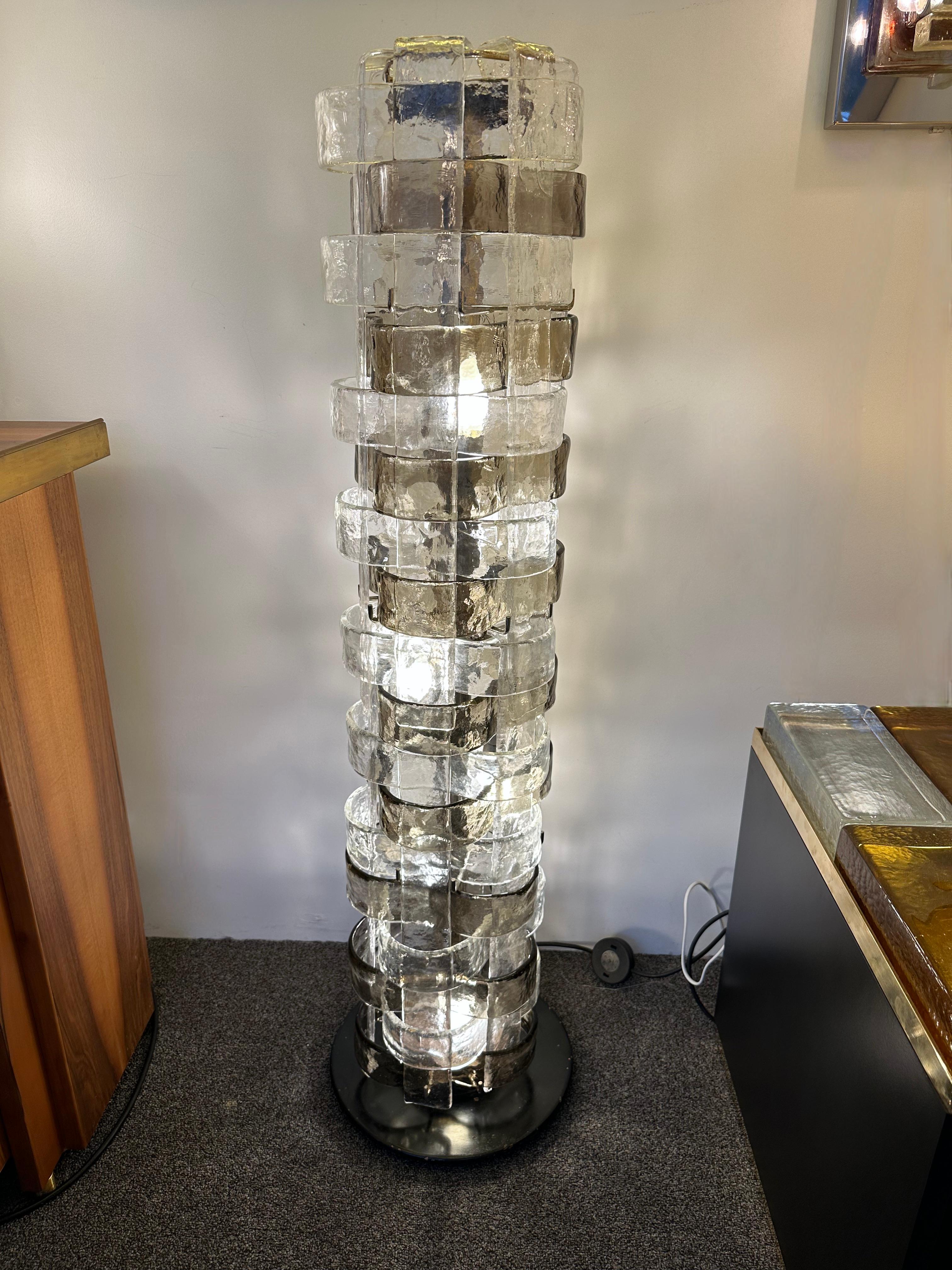 Mid-Century Modern Floor Lamp LT378 Murano Glass by Carlo Nason for Mazzega, Italy, 1970s For Sale