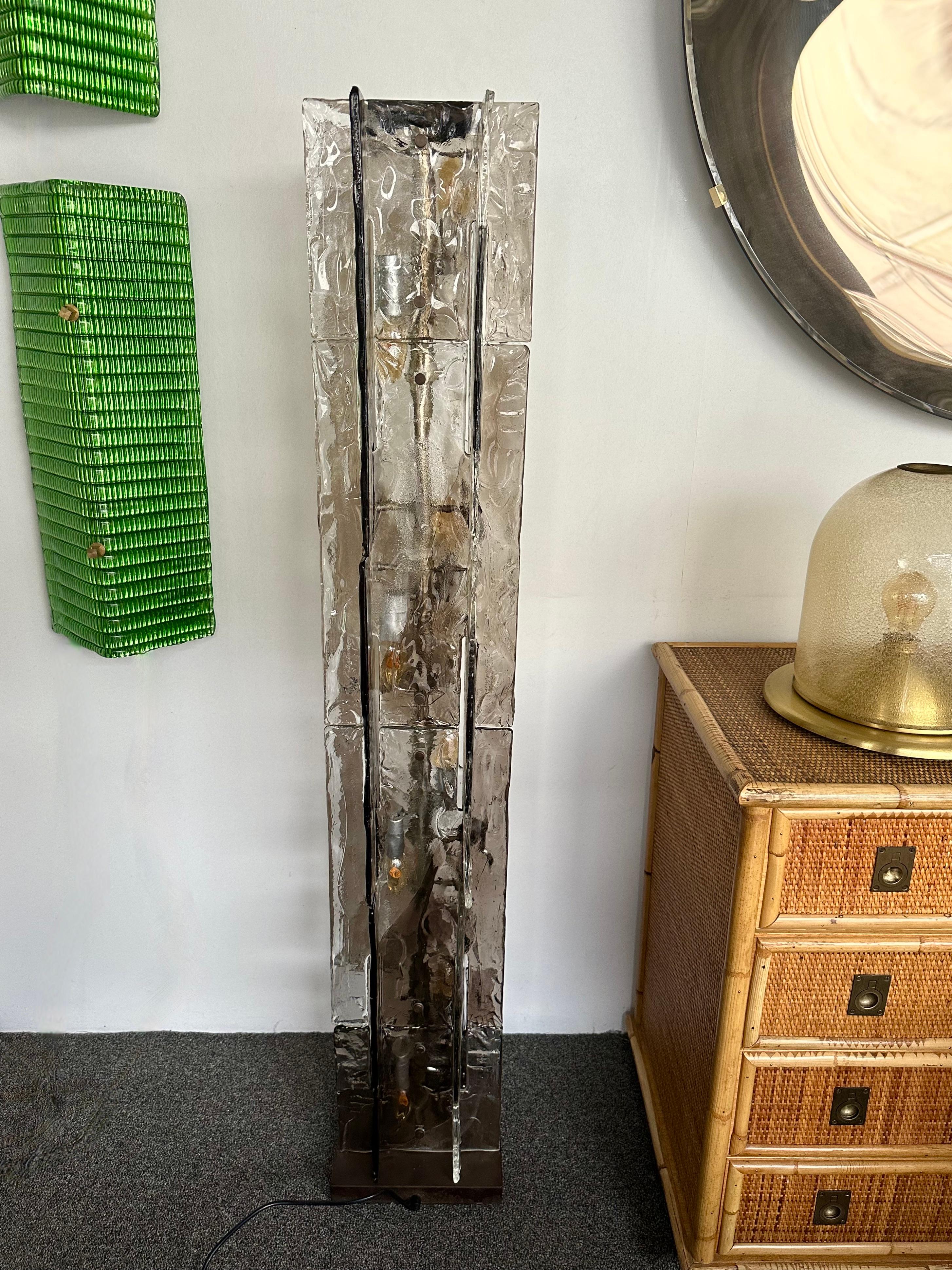 Floor Lamp LT379 Murano Glass and Brass by Carlo Nason for Mazzega, Italy, 1970s For Sale 3