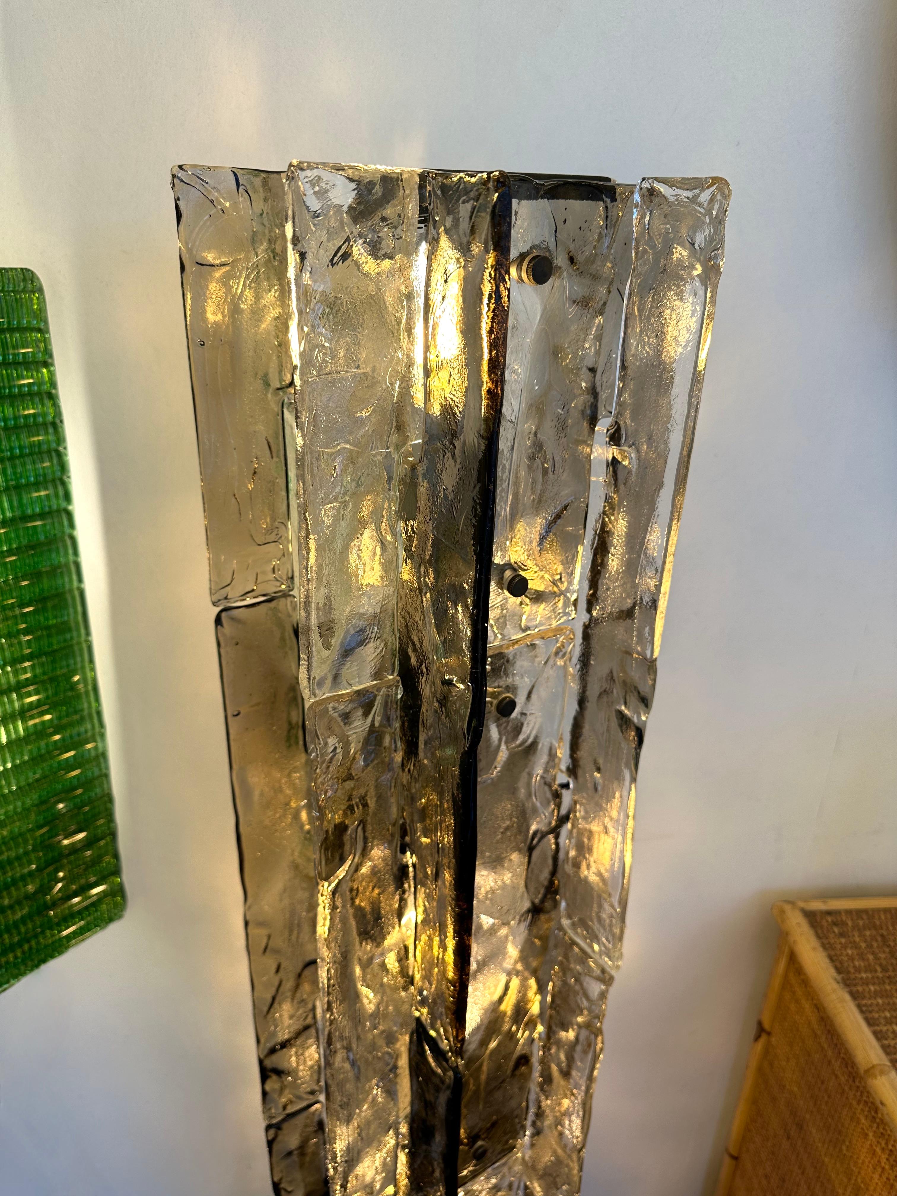 Floor Lamp LT379 Murano Glass and Brass by Carlo Nason for Mazzega, Italy, 1970s For Sale 4
