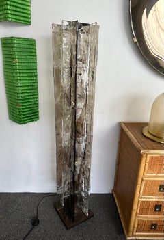 Floor Lamp LT379 Murano Glass and Brass by Carlo Nason for Mazzega, Italy, 1970s