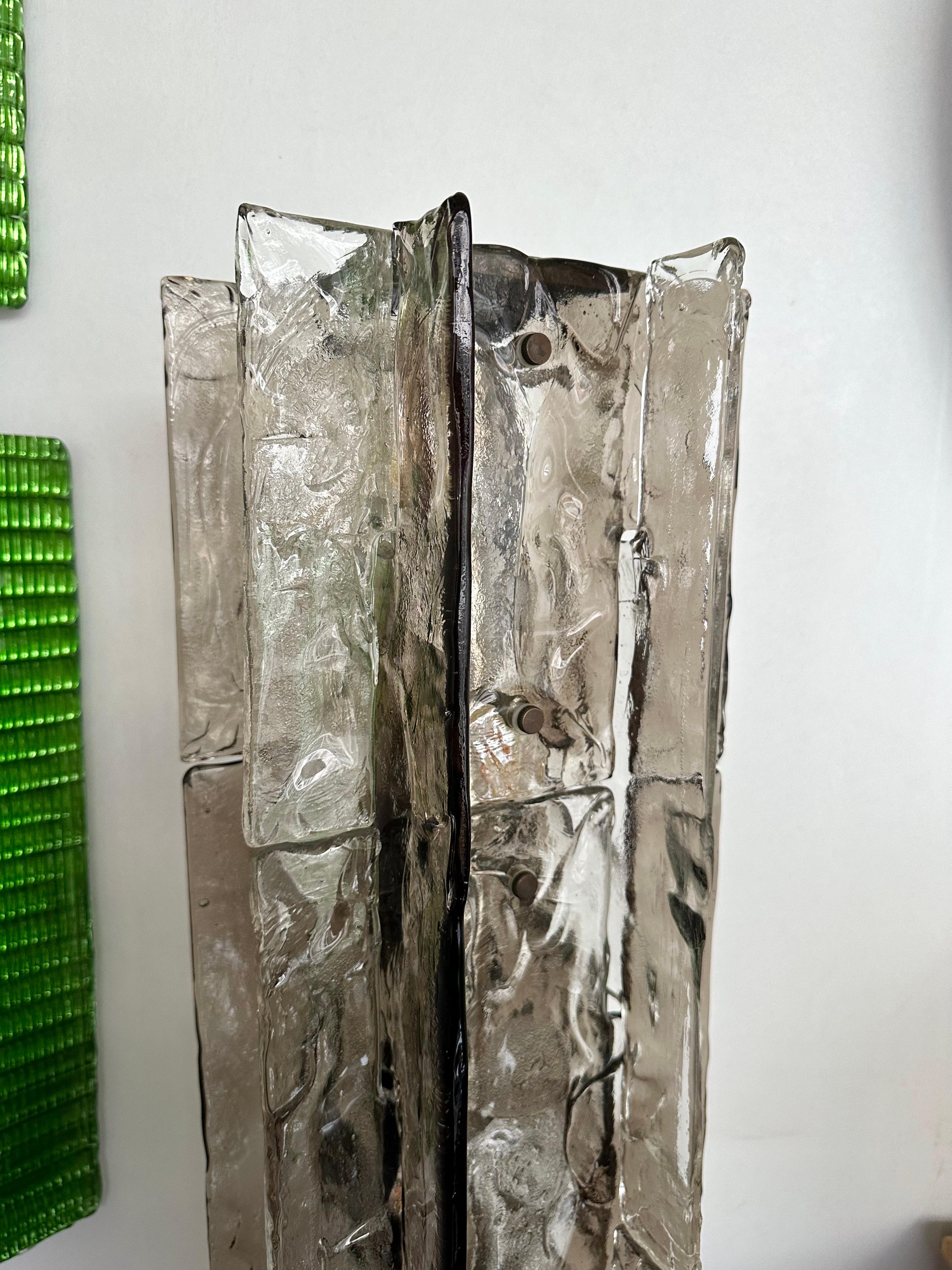Late 20th Century Floor Lamp LT379 Murano Glass and Brass by Carlo Nason for Mazzega, Italy, 1970s For Sale