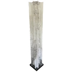 Lampada da terra LT379 in vetro di Murano e metallo di Carlo Nason per Mazzega, Italia, anni 
70