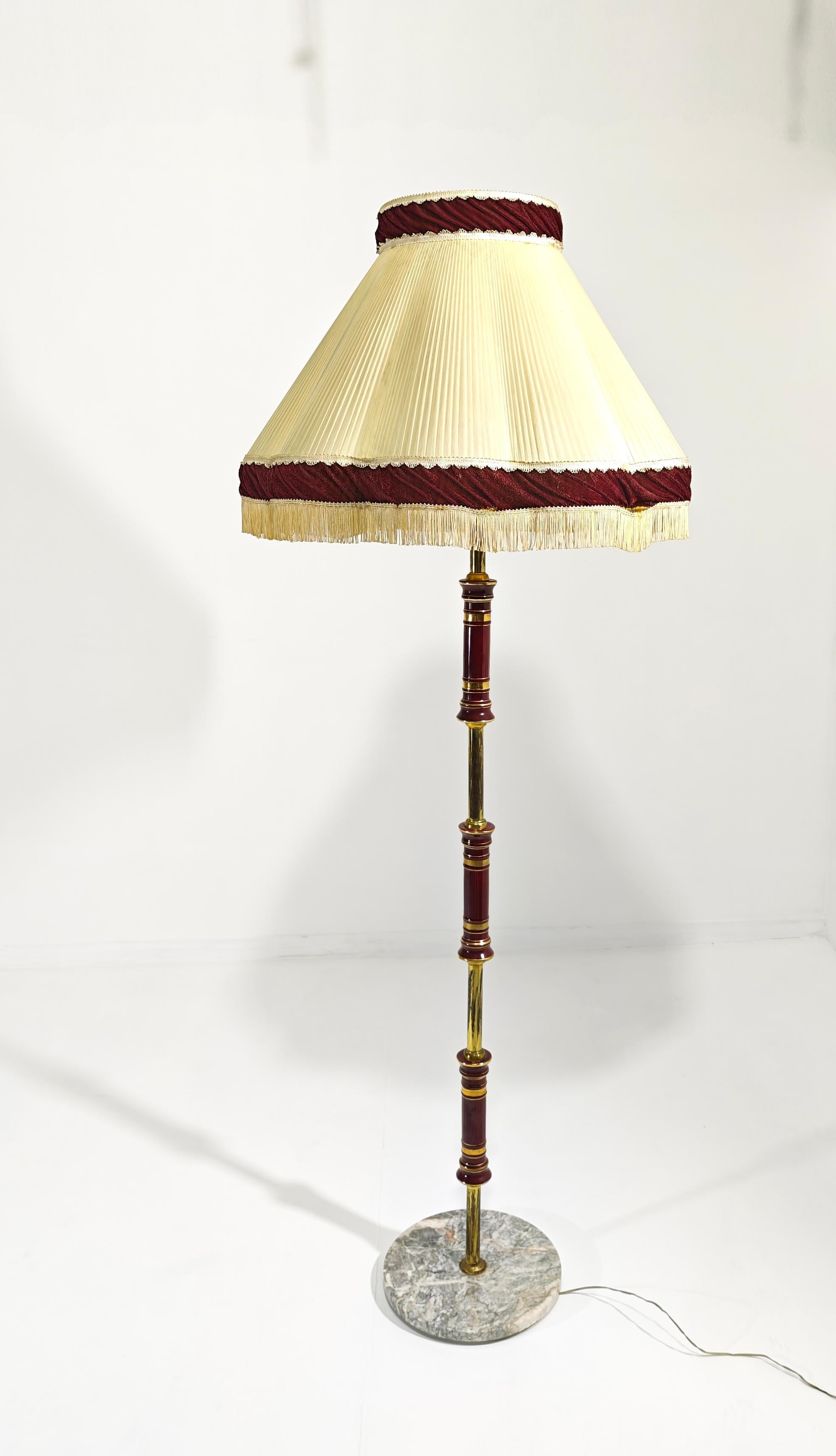 Lámpara de pie Made in Italy 1940/50s Mármol y latón Mediados de siglo en venta 6