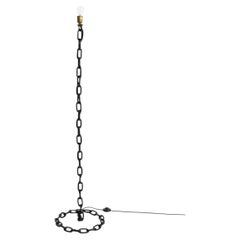 Floor Lamp made of Welded Black Chains in Brutalist Design Franz West Style 1970