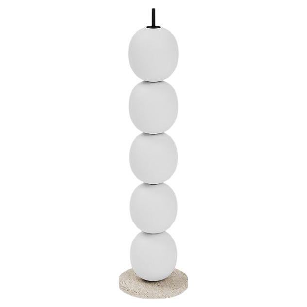 Floor Lamp 'Mainkai 5' by Man of Parts, Travertine Base  For Sale