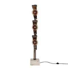 Floor Lamp Marble Chromed Metal Vintage, Italy, 1960s-1970s