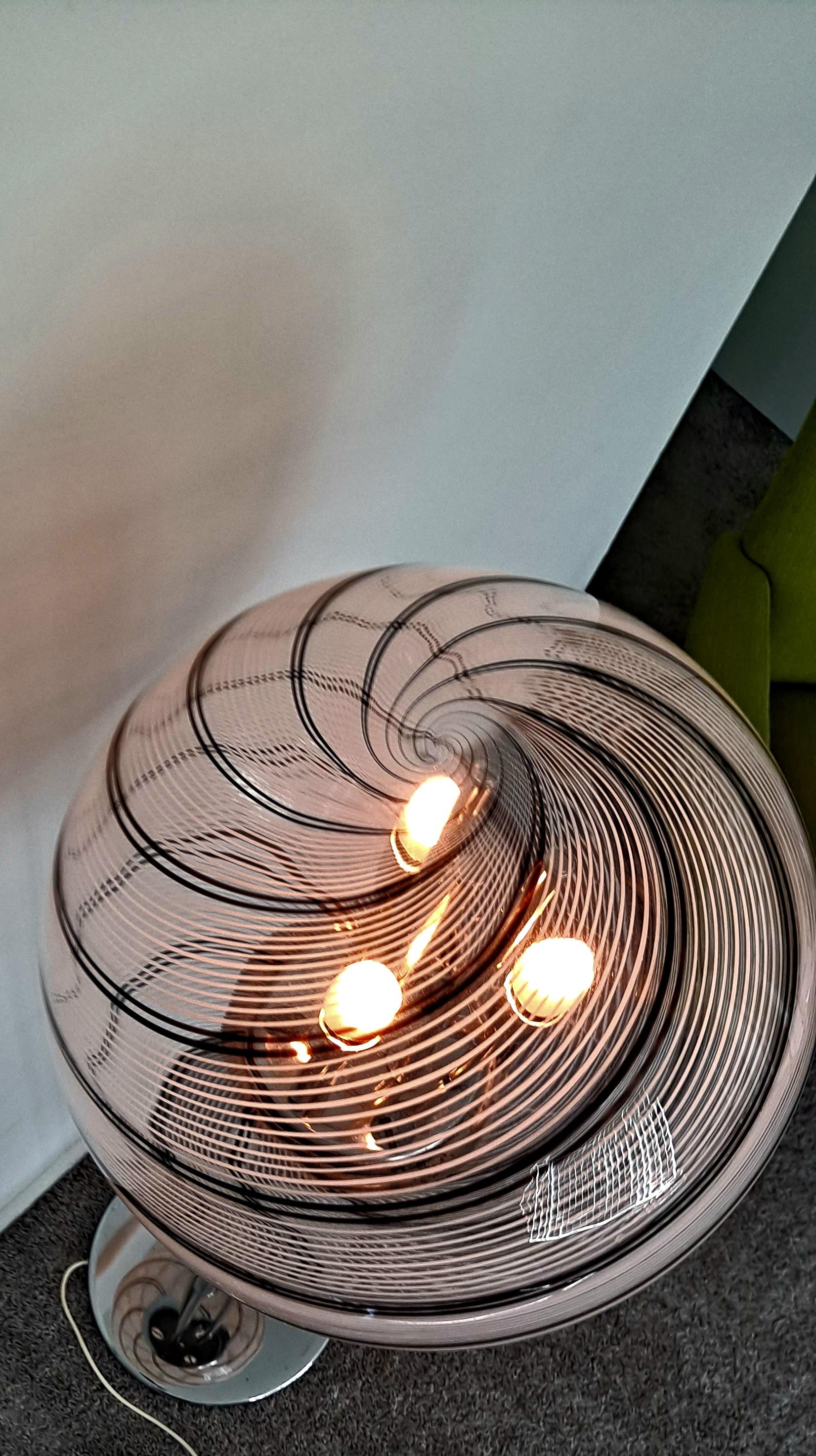 Verre brun Lampadaire Massimo et Lella Vignelli dans le style de Venini, datant d'environ 1970 en vente