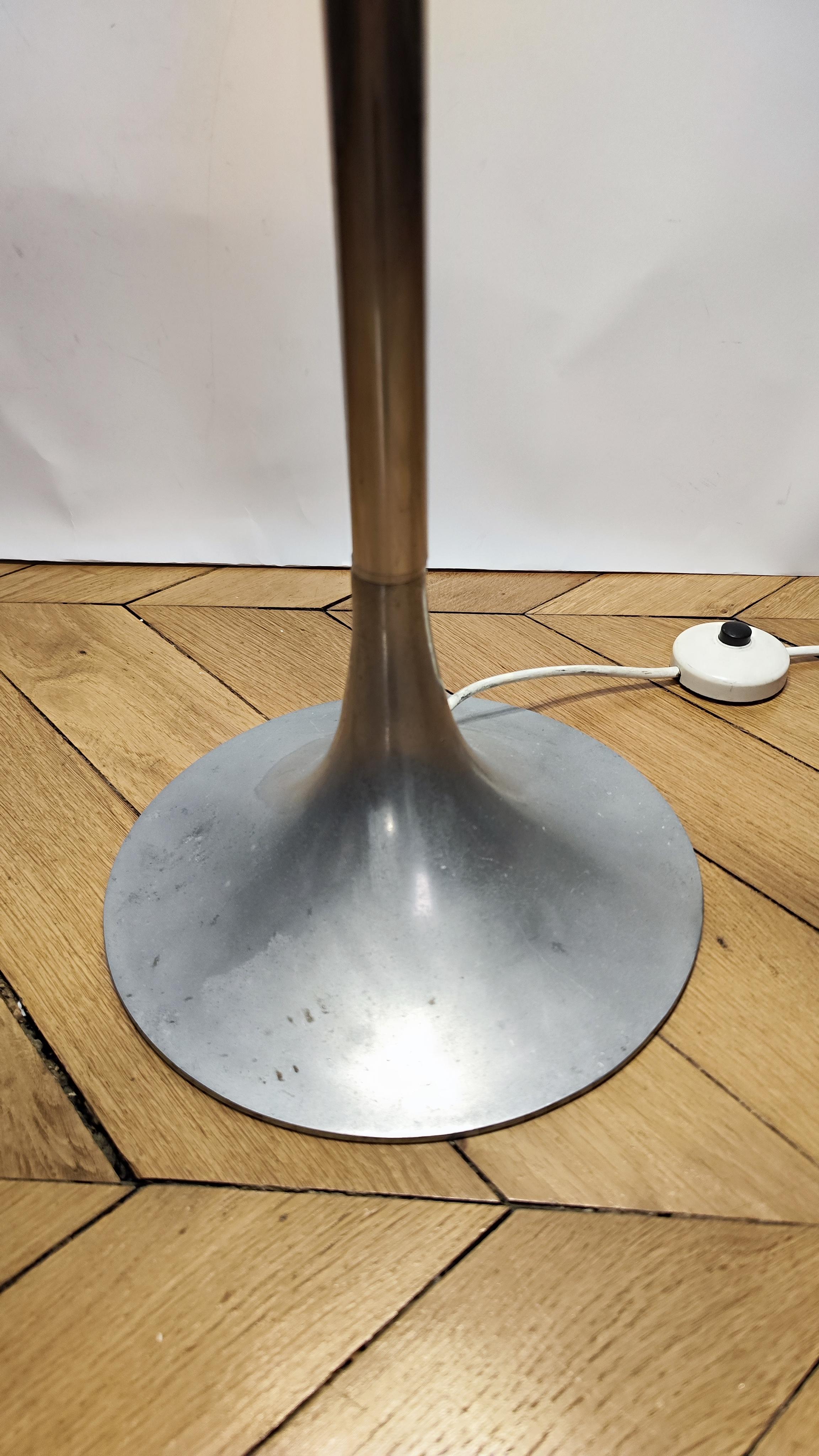 Aluminum Floor lamp may attributed to Roger Tallon - 1965-1970 - France For Sale