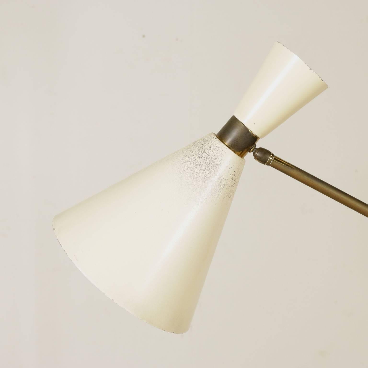 Floor Lamp Metal Brass Lacquered Aluminium Vintage, Italy, 1950s 2