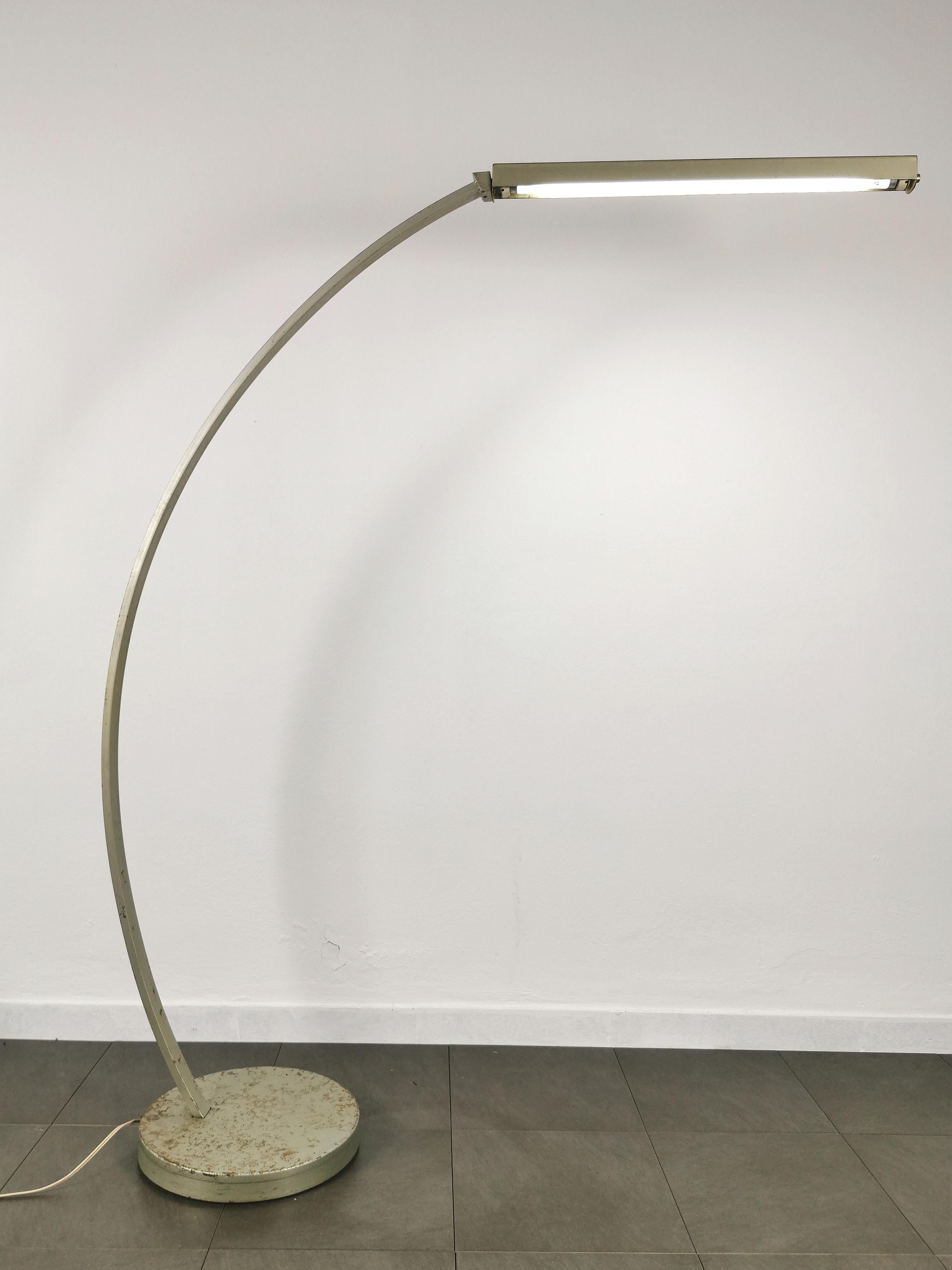 20th Century Floor Lamp Metal Grey More Lighting Midcentury Italian Design 1960s For Sale