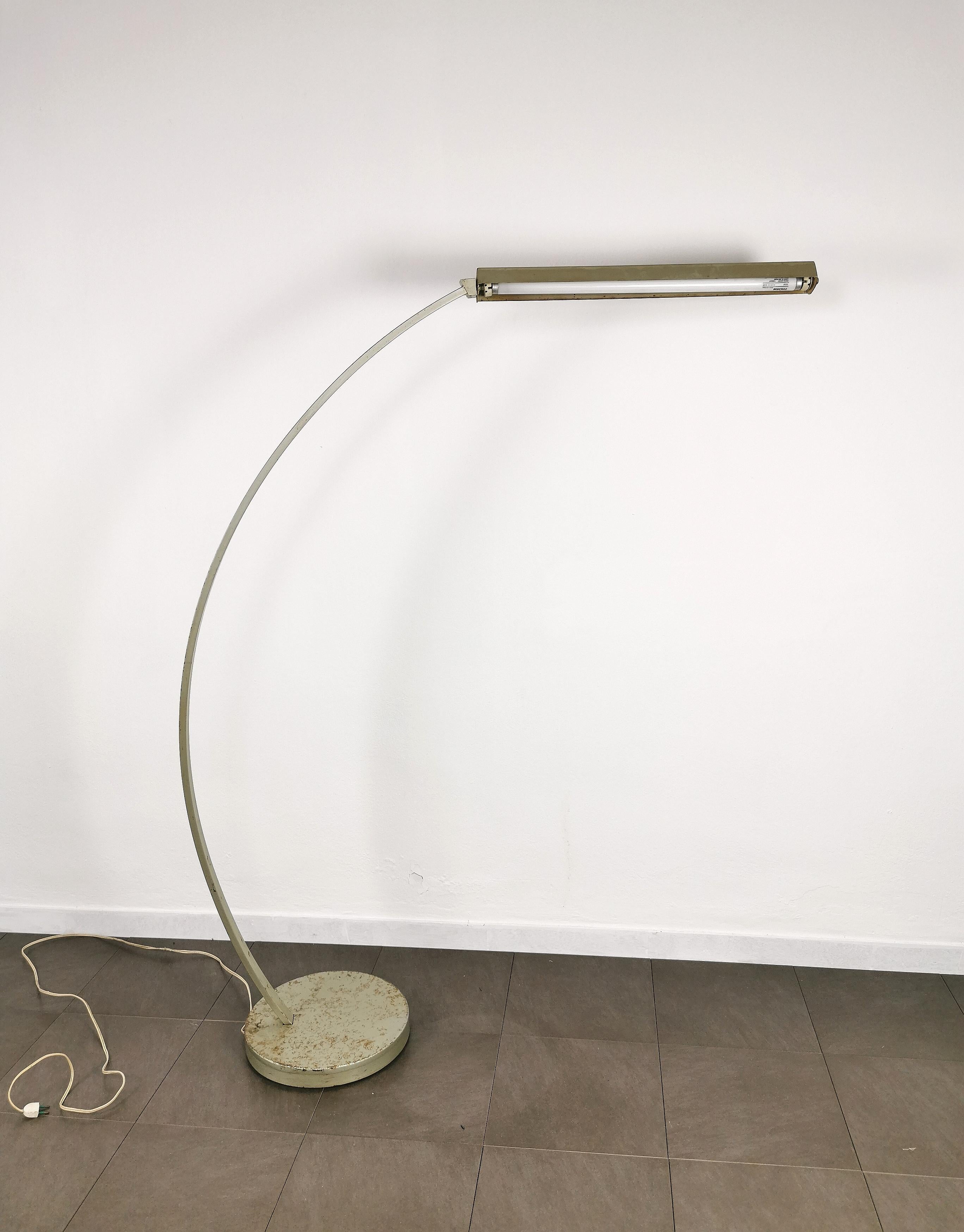 Floor Lamp Metal Grey More Lighting Midcentury Italian Design 1960s For Sale 3