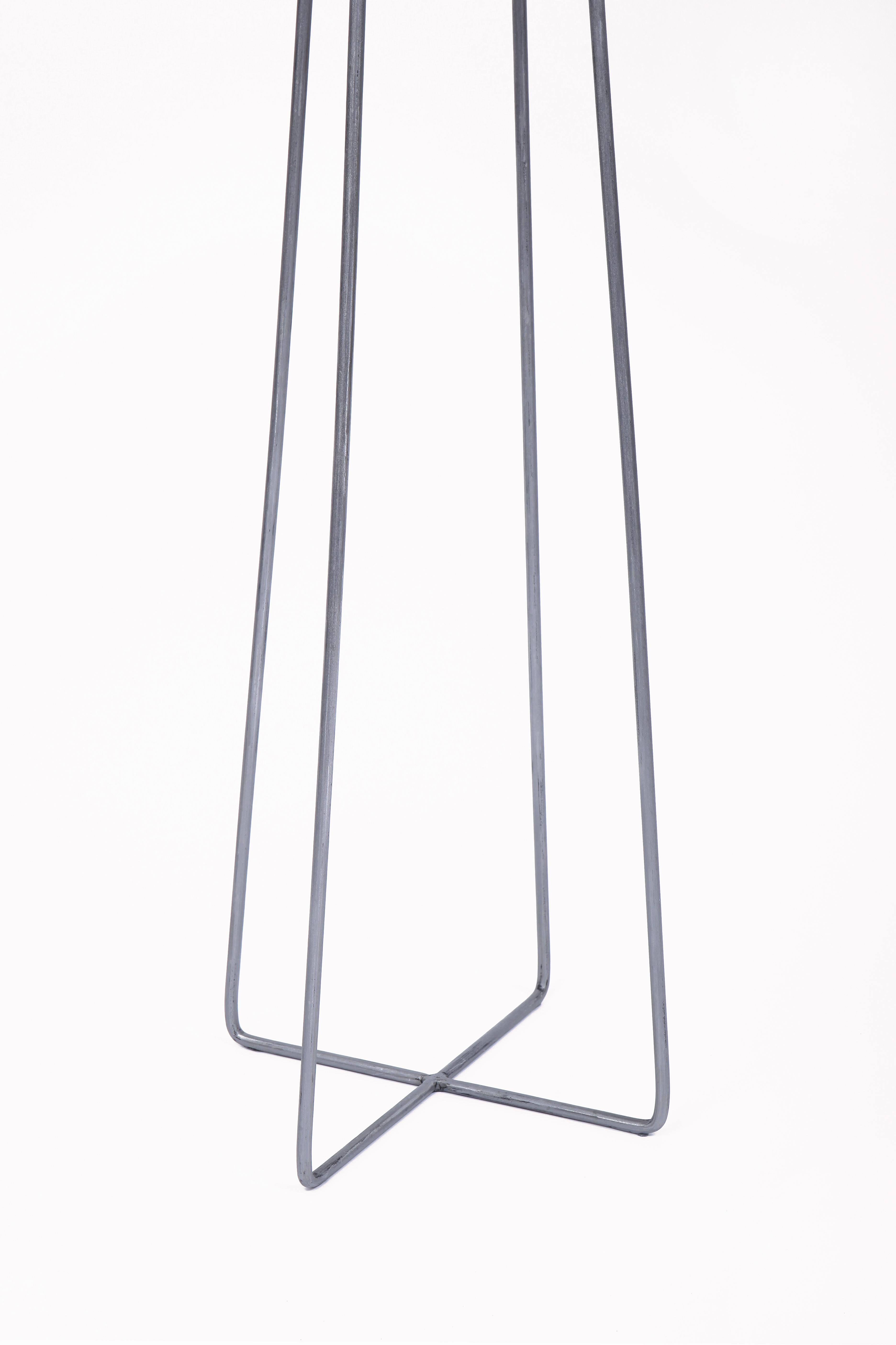 Metal Contemporary upcycled floor lamp made from a reclaimed industrial fan For Sale