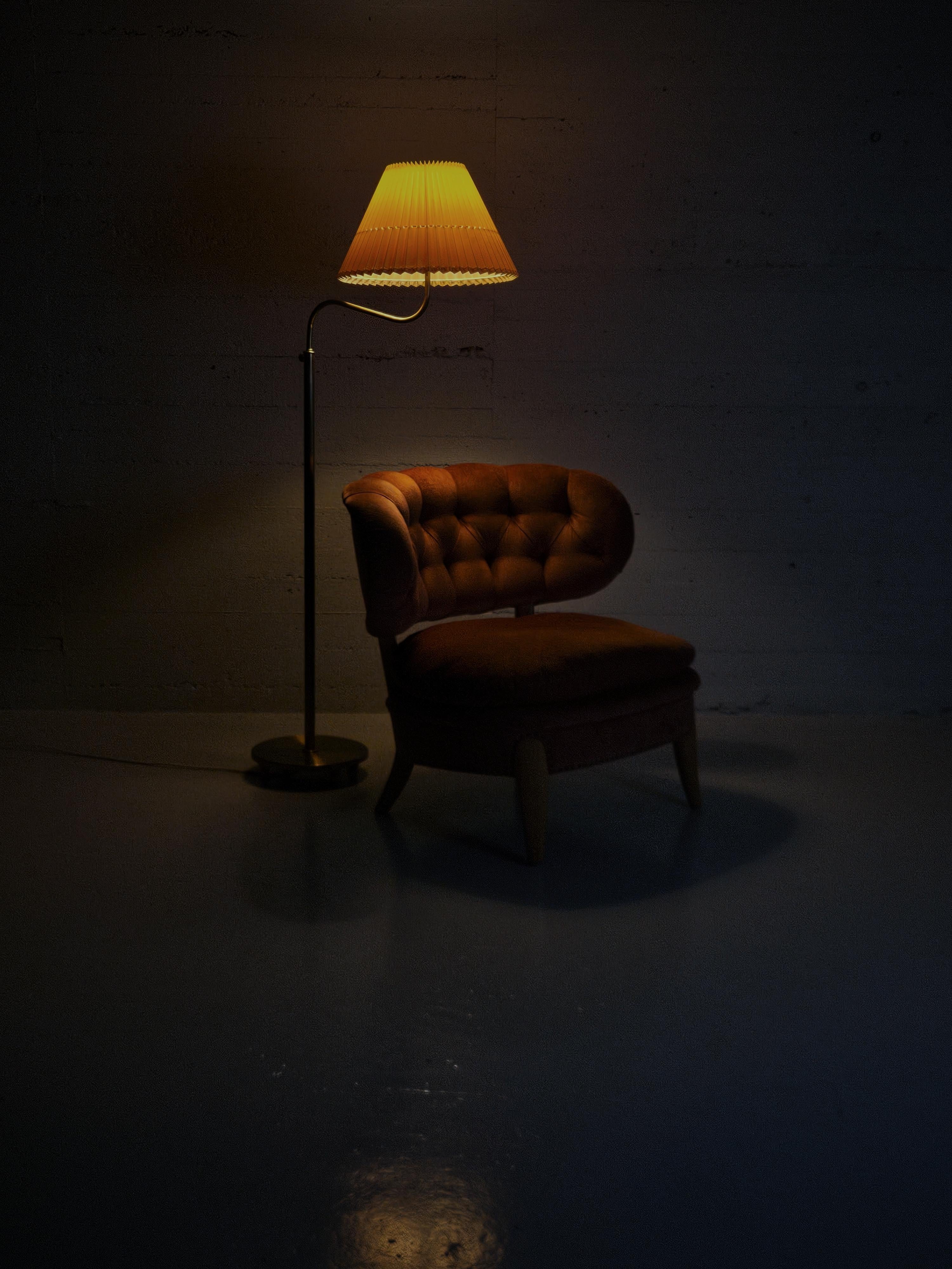 Brass Floor lamp model '2568' by Josef Frank for Svenskt Tenn, Sweden, 1940s