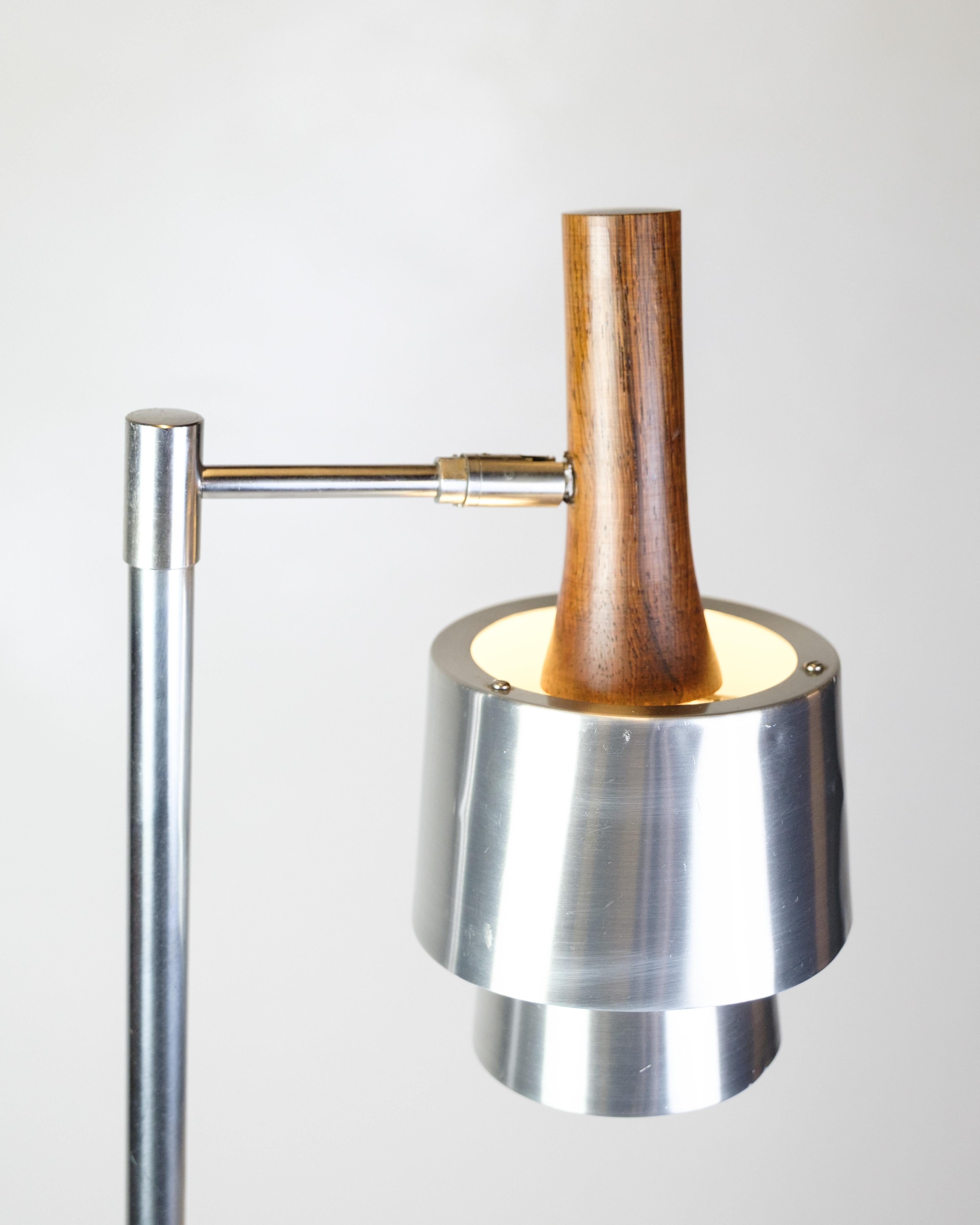 Floor Lamp Model 294 Made In Steel & Rosewood By Jo Hammerborg For Fog & Morup (Moderne der Mitte des Jahrhunderts) im Angebot